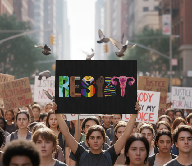 Political Rights Activist Plastic Yard Sign, Anti Trump Resist Protest Rally Protester Decoration, Liberal Democrat Home Lawn Outdoor