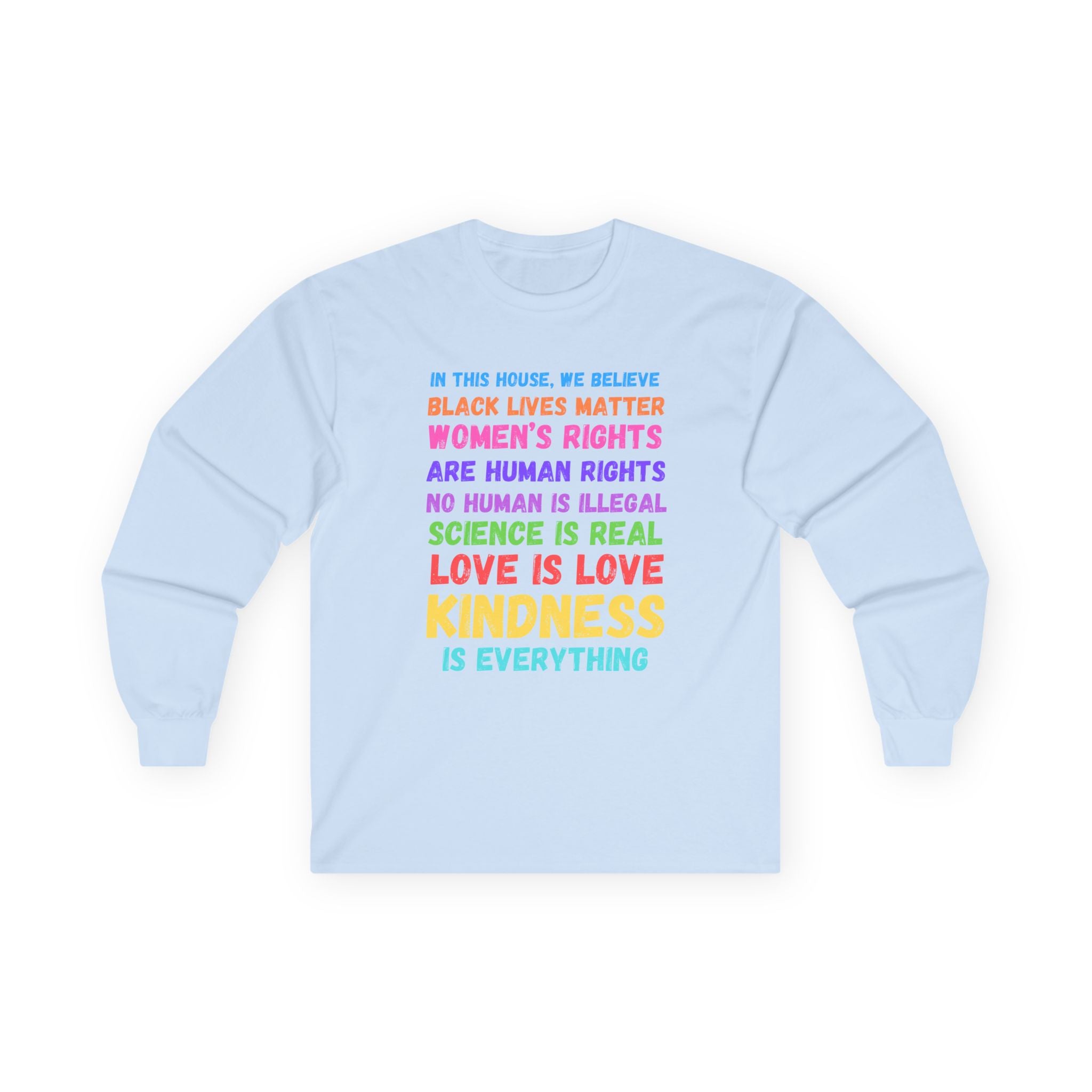 Anti Trump FDT Long Sleeve Tee, Equality Kindness Democrat Shirt, Unisex Political Activist Top, Unity Graphic Tee, Social Justice Apparel