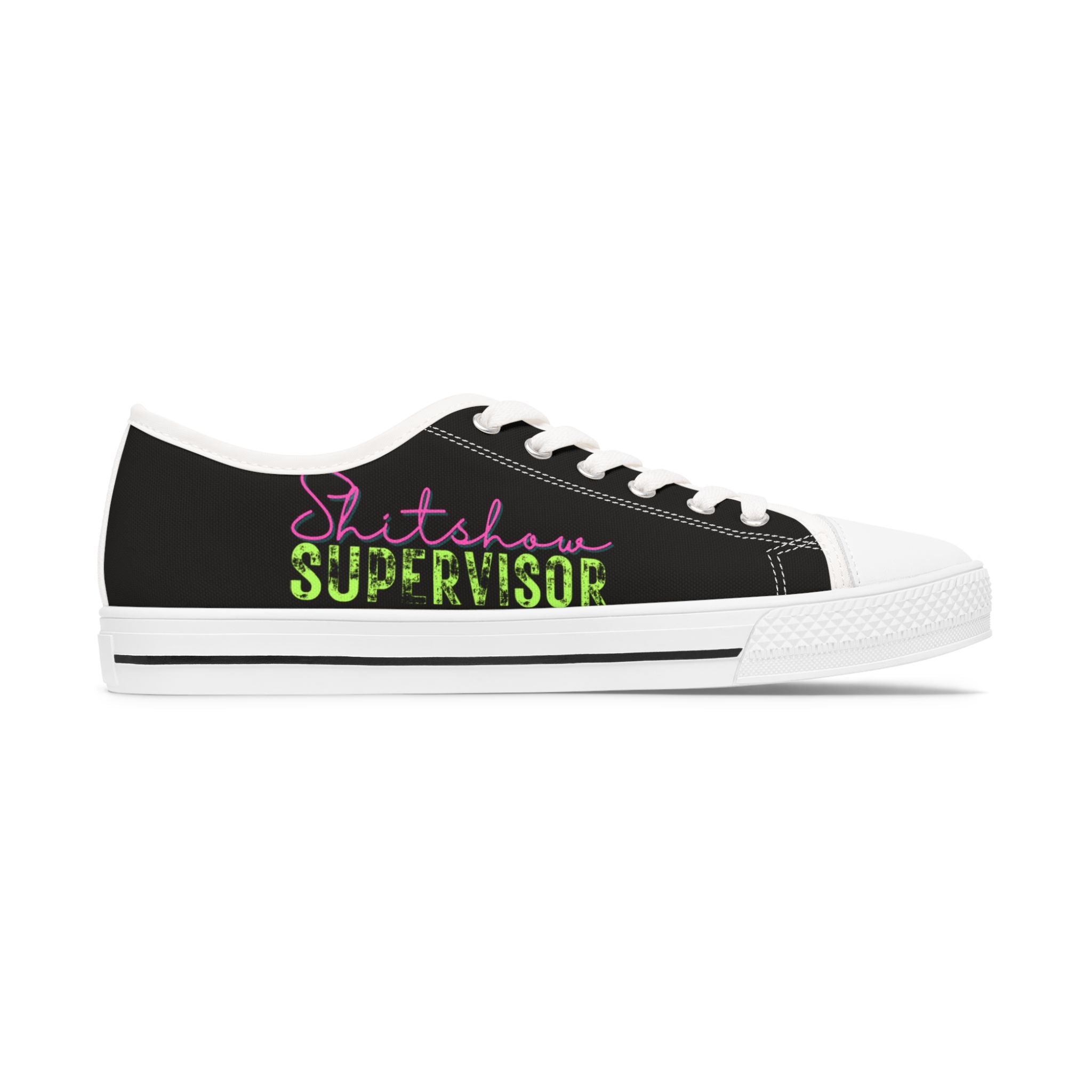 Low Top Sneakers, Funny Quotes Vintage Font Design, Shitshow Supervisor, Women's Shoes, Casual Trainers, Trendy Sneakers, Retro Style