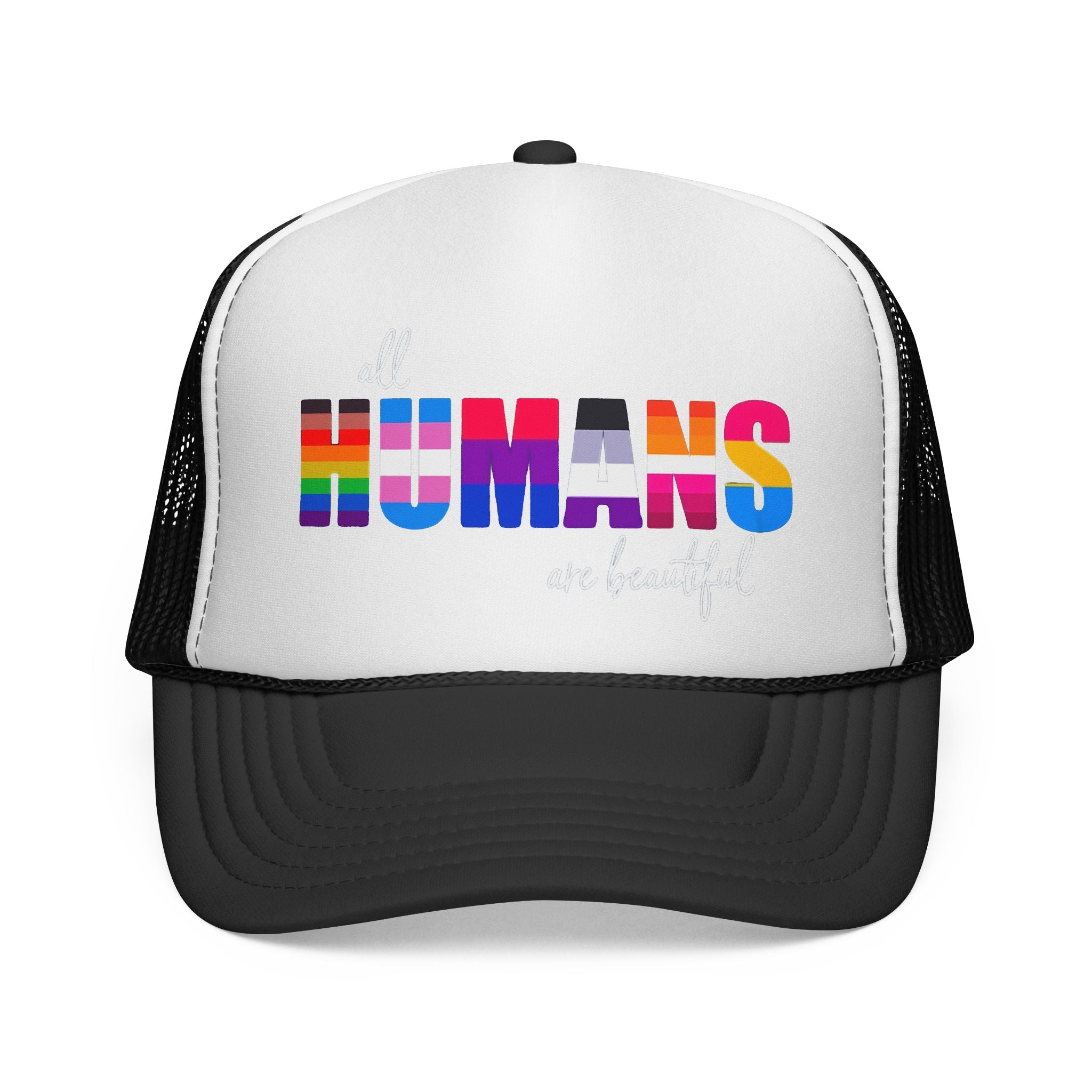Trucker Hat Anti Trump - Equality Inclusion LGBTQ+ Humans are Beautiful Anti Trump, Pride Hat Pride Gift Pride Accessory Political Statement Hat,