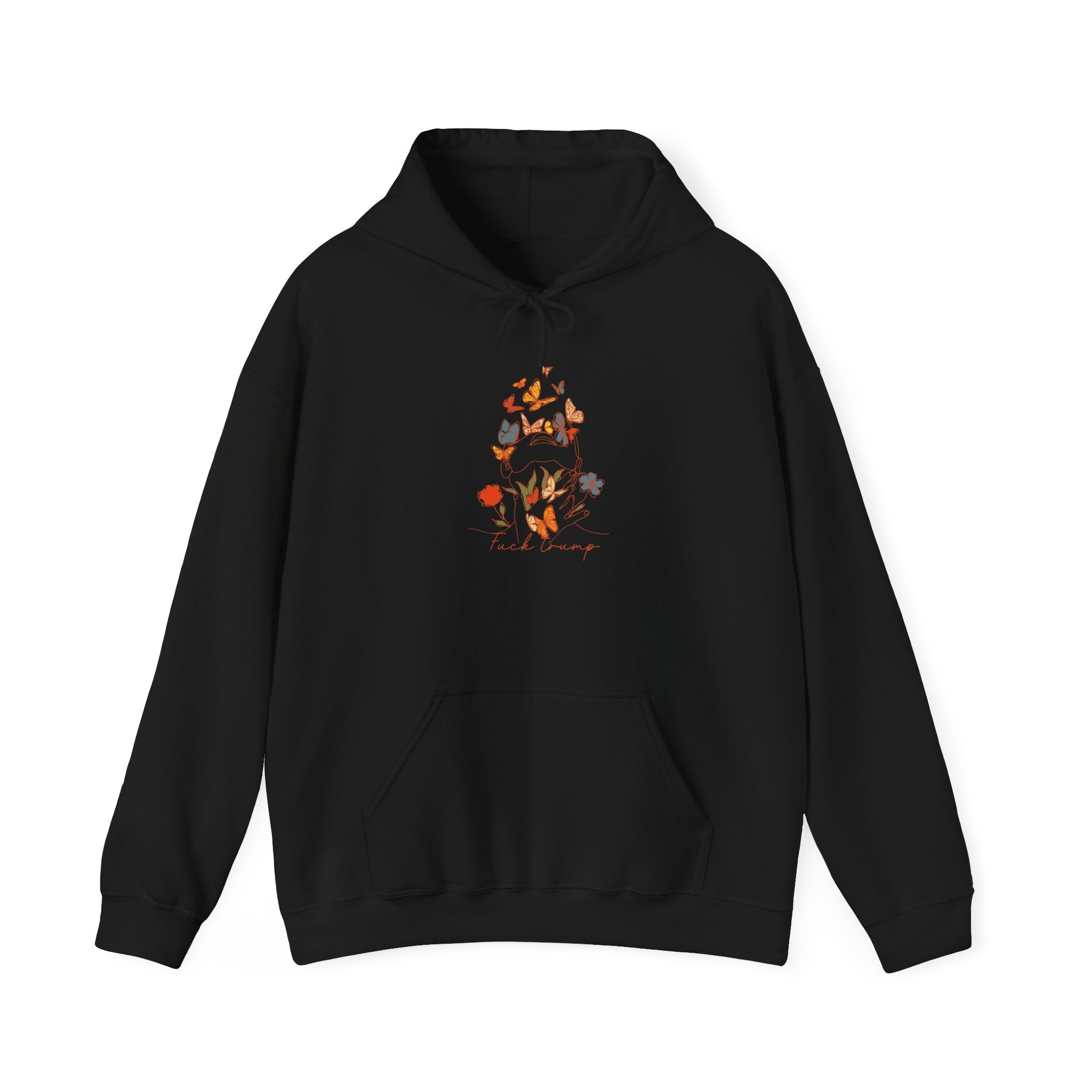 Activist Butterfly Wildflower Hoodie, Anti Trump Sweatshirt, Political Activist Gift, Heavy Blend Pullover, Unisex Protest Apparel FDT Shirt