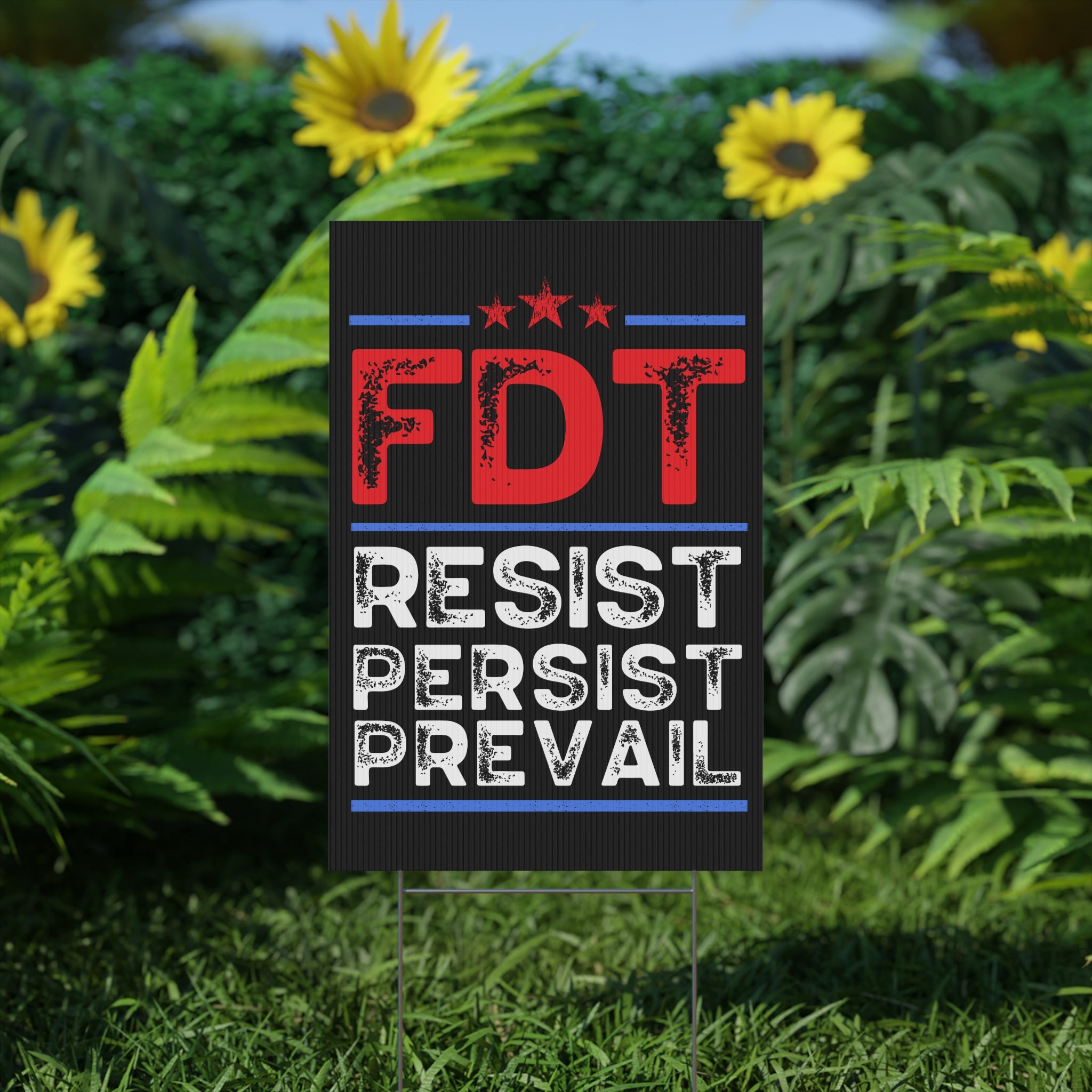 Political Protest Yard Sign, Anti Trump FDT Resist Activist, Save Democracy, Political Rights, Political Statement, Lawn Ornaments,