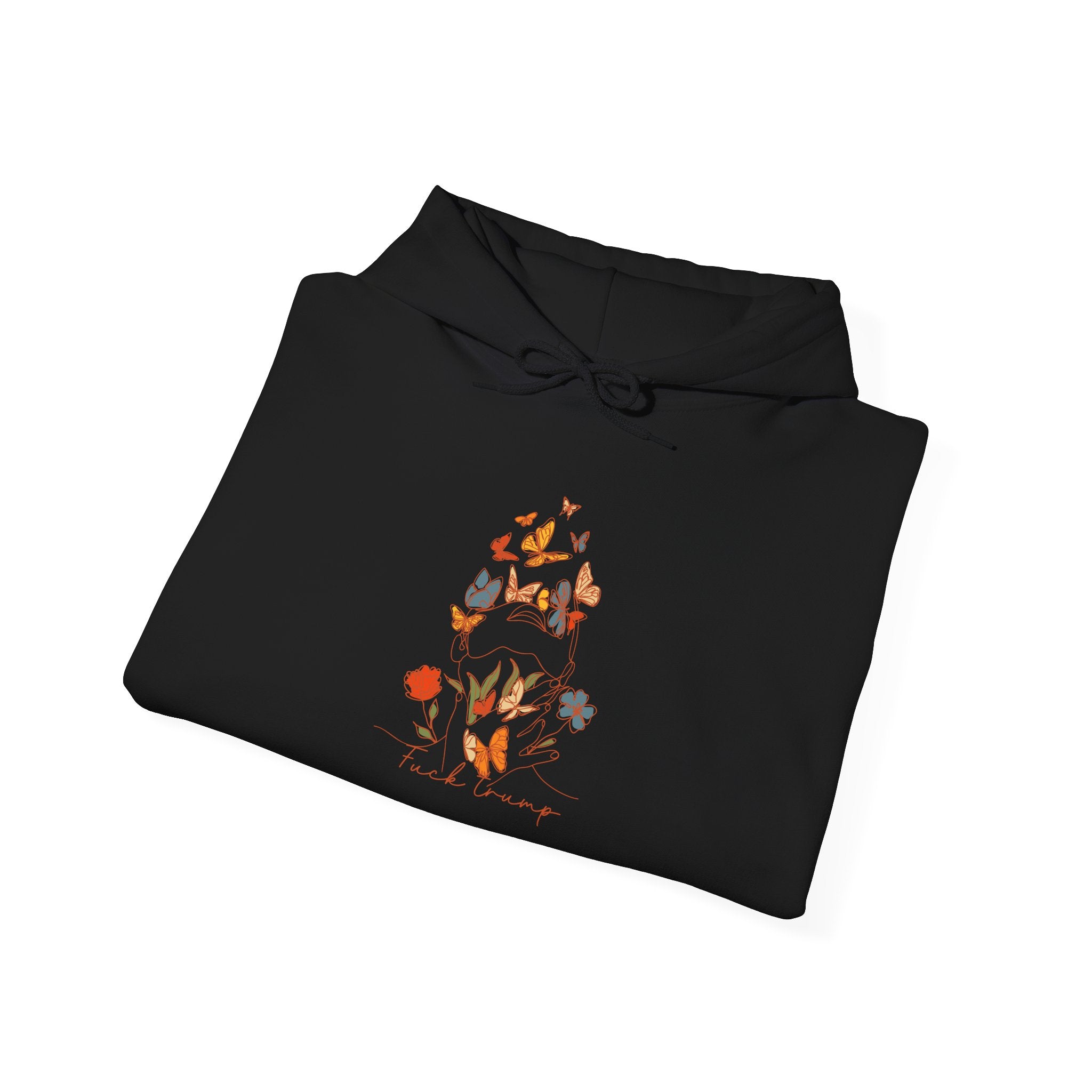 Activist Butterfly Wildflower Hoodie, Anti Trump Sweatshirt, Political Activist Gift, Heavy Blend Pullover, Unisex Protest Apparel FDT Shirt