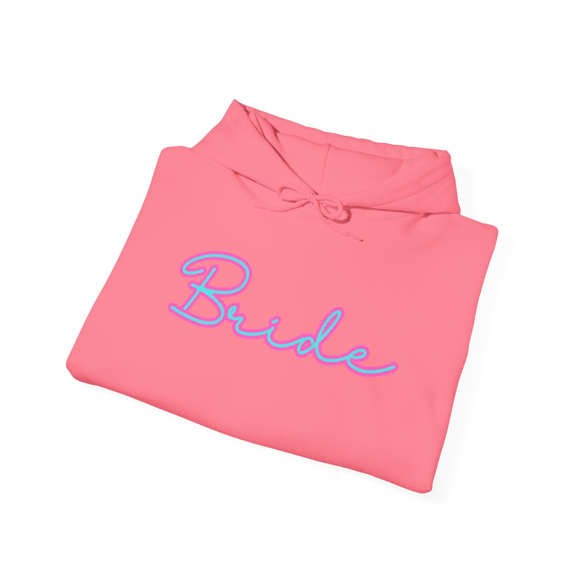 Bride Hoodie, Minimalist Design Cute Font, Pink and Blue, Wedding Sweatshirt, Bridal Party Gift, Gender Neutral Hooded Pullover, Bride-to-Be