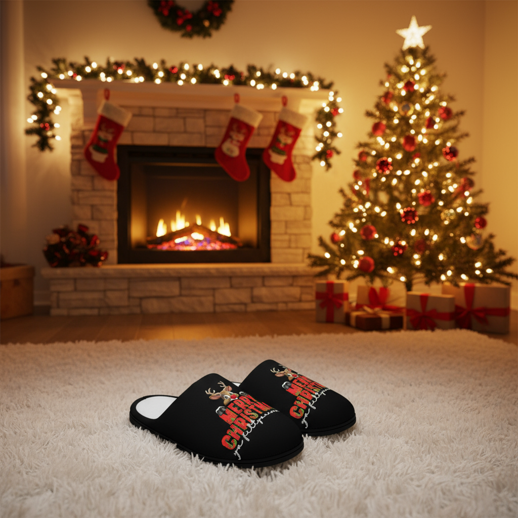 Funny Christmas Slippers, Indoor Home Alone Movie Quotes Cozy Women's Slippers, Holiday Gift, Christmas Present, Winter House Shoes, Novelty