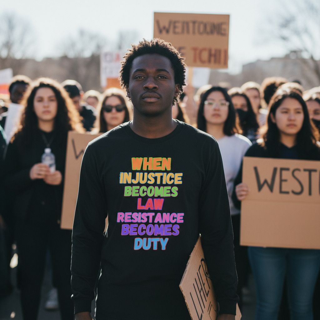 Resistance Tee, Anti Dictator Anti Trump, Stand up for Our Country, Save Democracy, Unisex Cotton Long Sleeve Shirt, Activist Apparel,