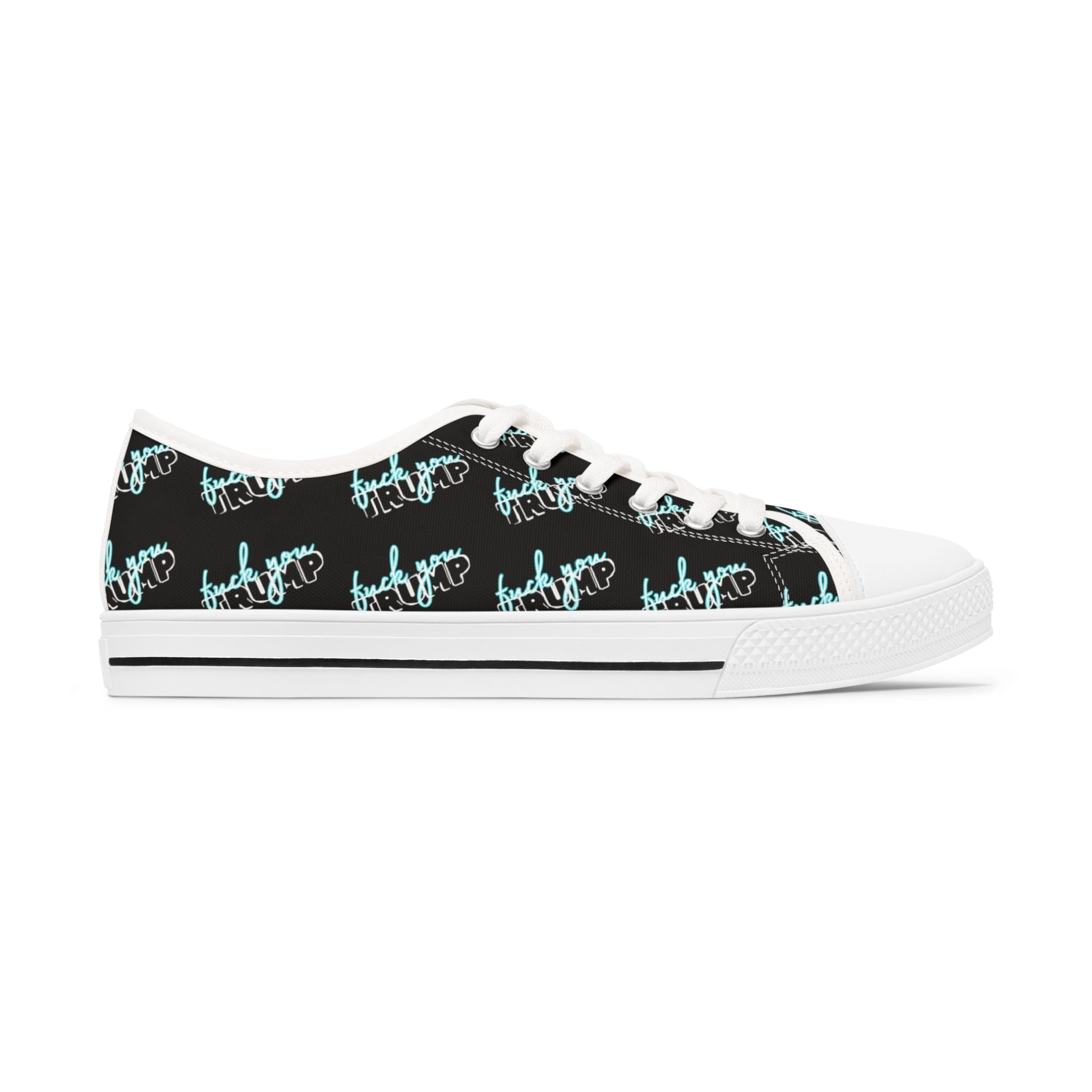 Fuck Trump Chucks Liberal Fashion Shoes, Political Quotes Low Top Sneakers, Democrat Gift, Liberal Rights Activists Shoes, Women's Sneaker, Funny FDT Footwear