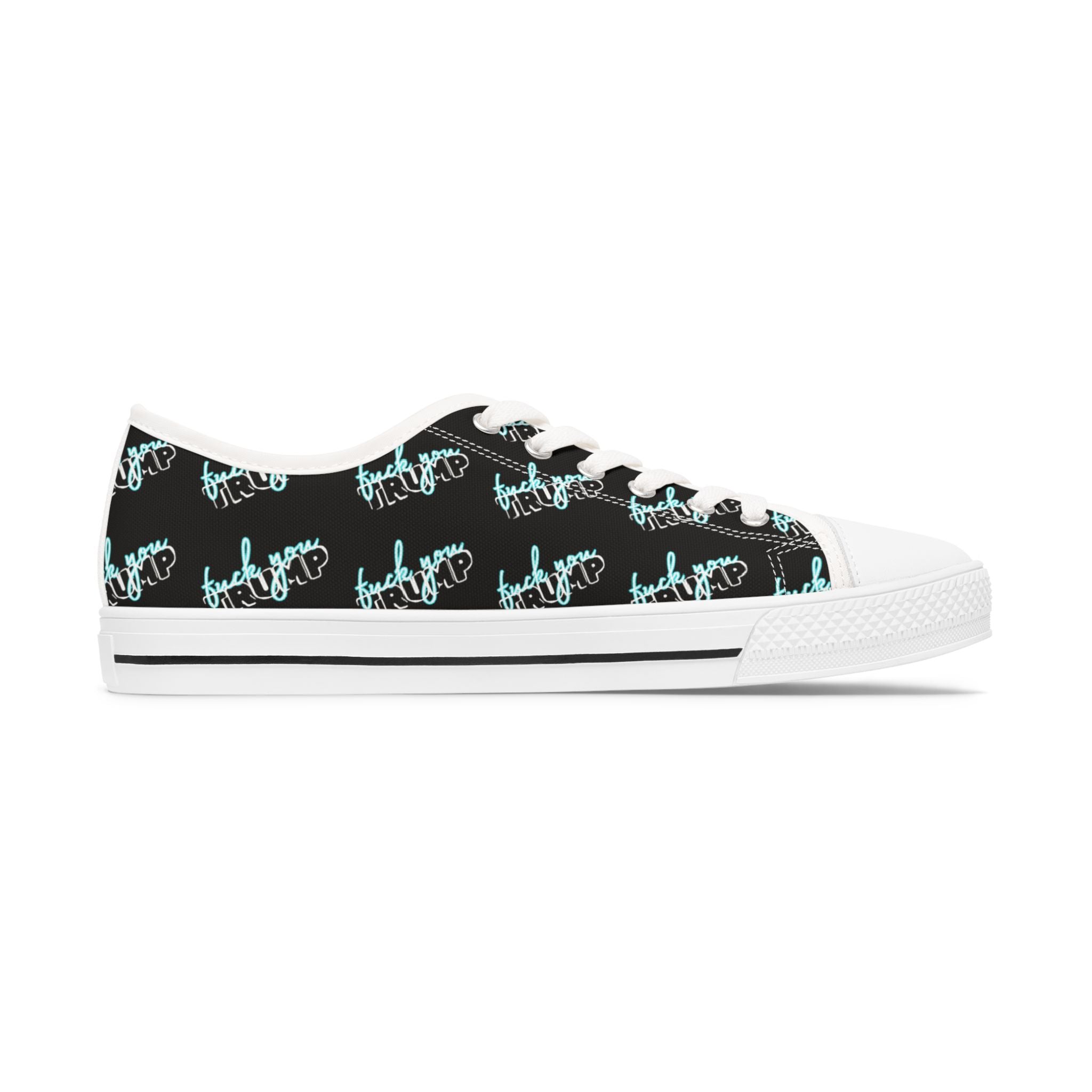 Fuck Trump Chucks Liberal Fashion Shoes, Political Quotes Low Top Sneakers, Democrat Gift, Liberal Rights Activists Shoes, Women's Sneaker, Funny FDT Footwear
