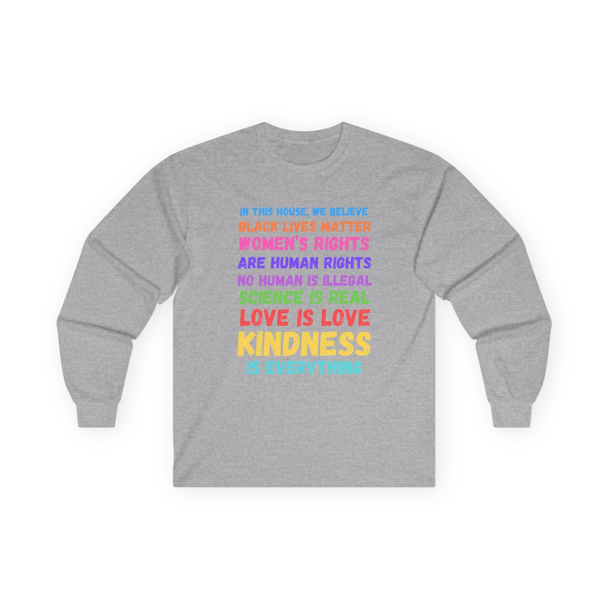 Anti Trump FDT Long Sleeve Tee, Equality Kindness Democrat Shirt, Unisex Political Activist Top, Unity Graphic Tee, Social Justice Apparel