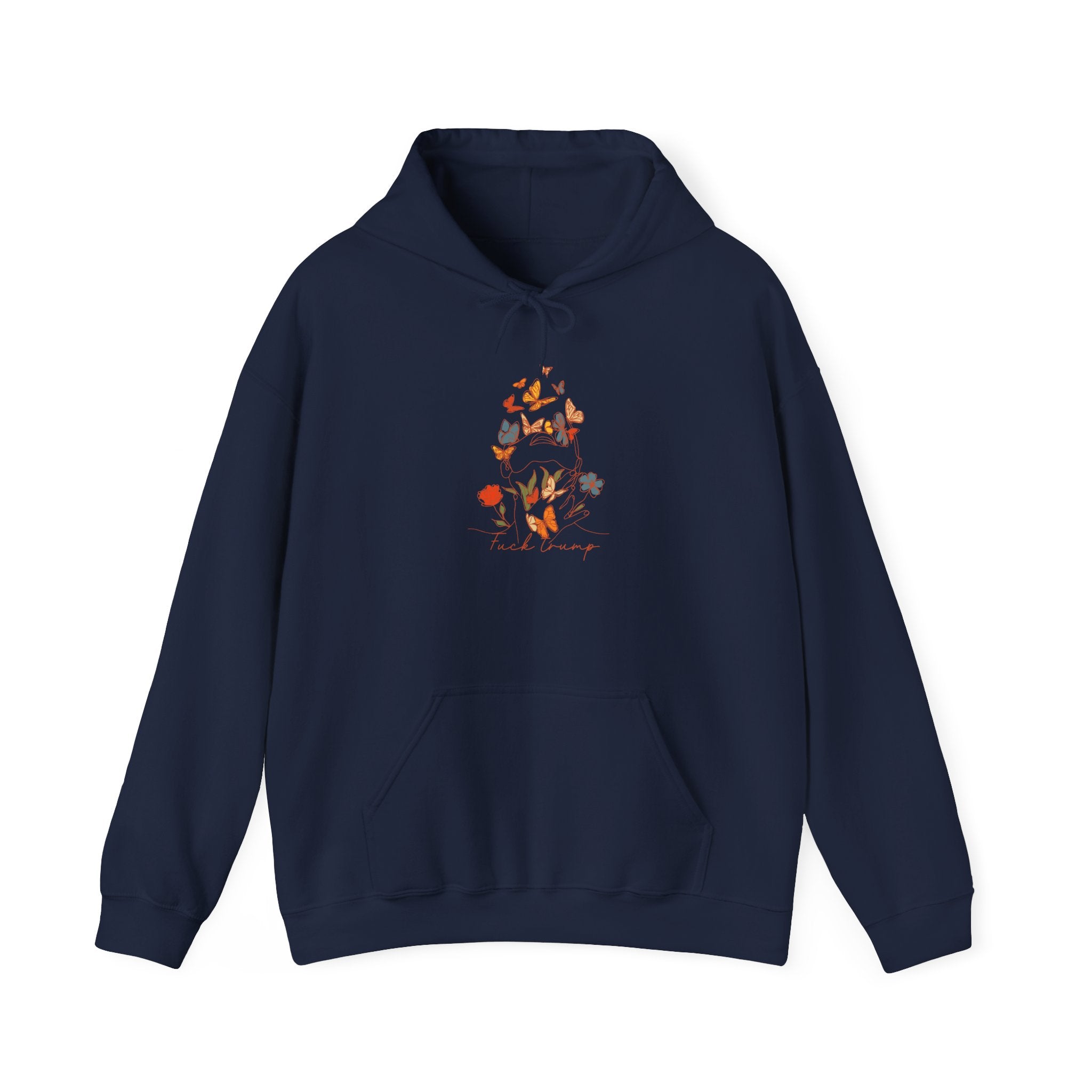 Activist Butterfly Wildflower Hoodie, Anti Trump Sweatshirt, Political Activist Gift, Heavy Blend Pullover, Unisex Protest Apparel FDT Shirt