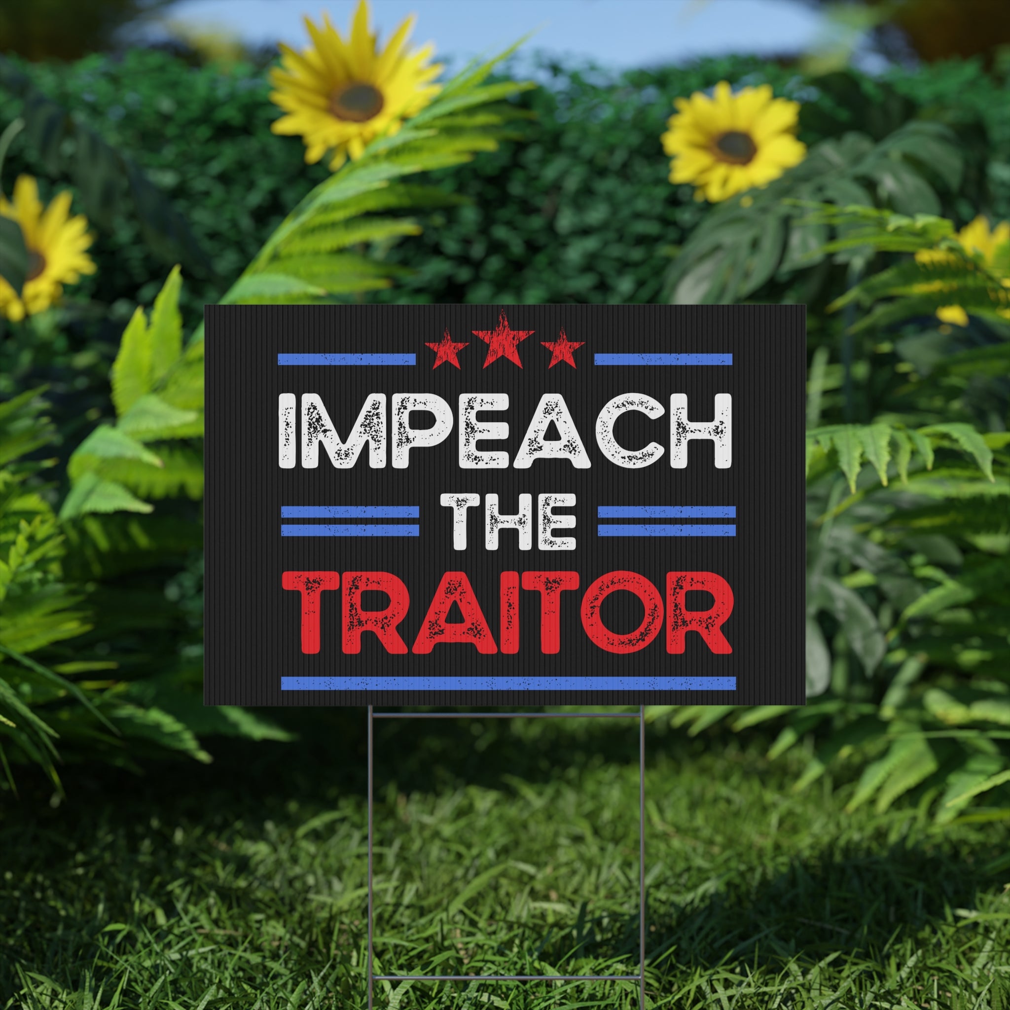 Political Rights Activists Plastic Yard Sign, Anti Trump, Resist, Impeach the Traitor, Protest Sign, Resistance Decor, Political Statement,