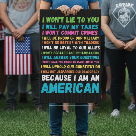 Yard Sign - Anti Trump Human Rights Activists Defend Democracy No Kings Protest, Resistance Movement