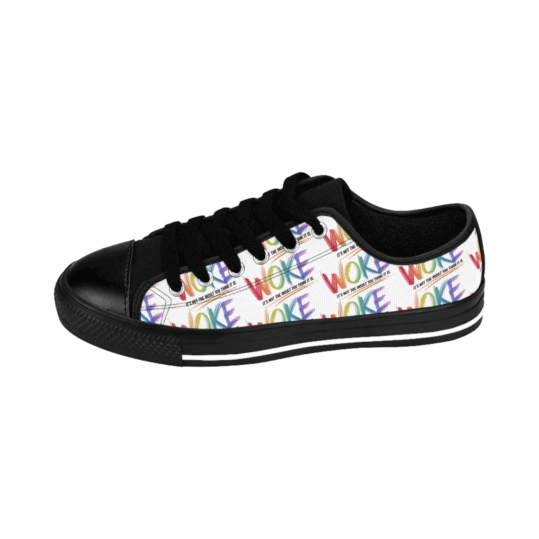 Anti Trump Colorful WOKE Women's Sneakers | Trendy Casual Footwear, Artistic Sneakers, Unique Gift for Her, Everyday Style, Statement Shoes
