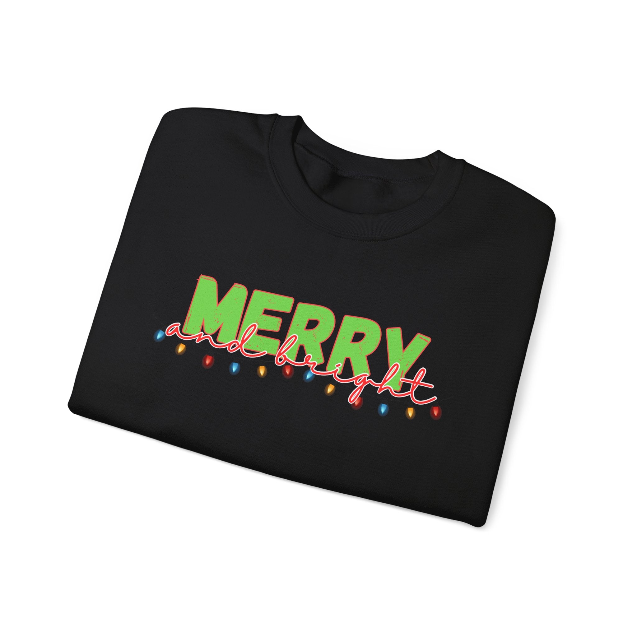 Merry and Bright Sweatshirt, Christmas Crewneck, Cozy Winter Jumper, Holiday Pullover, Festive Top, Trending Design Christmas Gifts, Retro Vintage Christmas