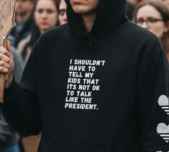 Anti Trump Unisex Heavy Blend™ Hooded Sweatshirt, Save Democracy, No criminals in office, anti bullying - Political Activism, Protest