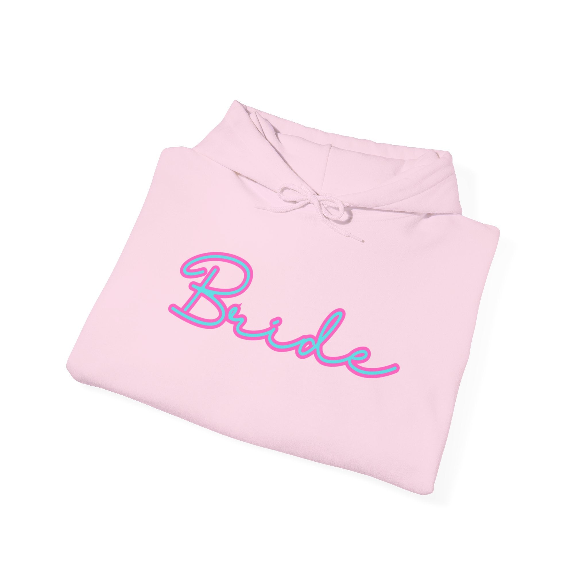 Bride Hoodie, Minimalist Design Cute Font, Pink and Blue, Wedding Sweatshirt, Bridal Party Gift, Gender Neutral Hooded Pullover, Bride-to-Be