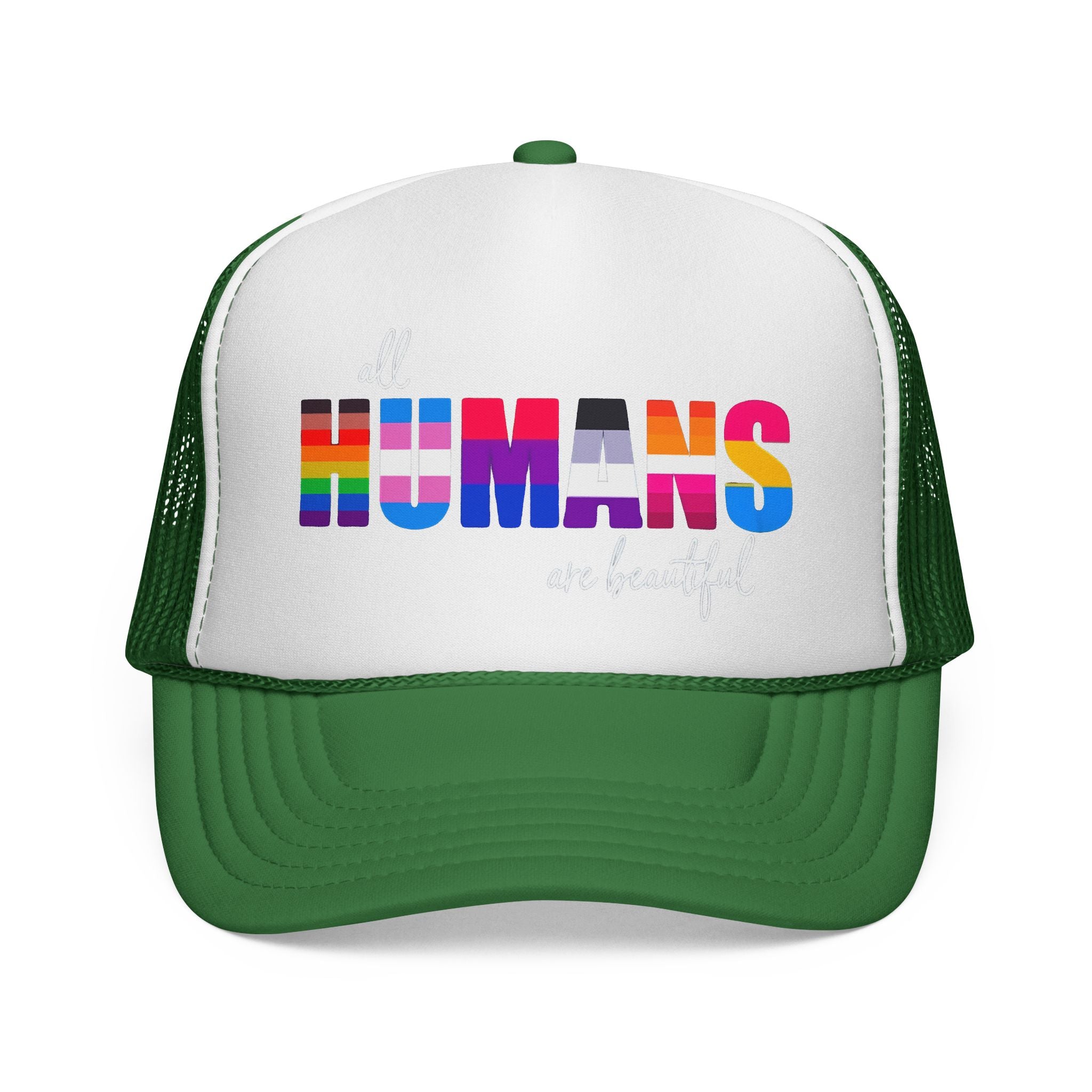 Trucker Hat Anti Trump - Equality Inclusion LGBTQ+ Humans are Beautiful Anti Trump, Pride Hat Pride Gift Pride Accessory Political Statement Hat,