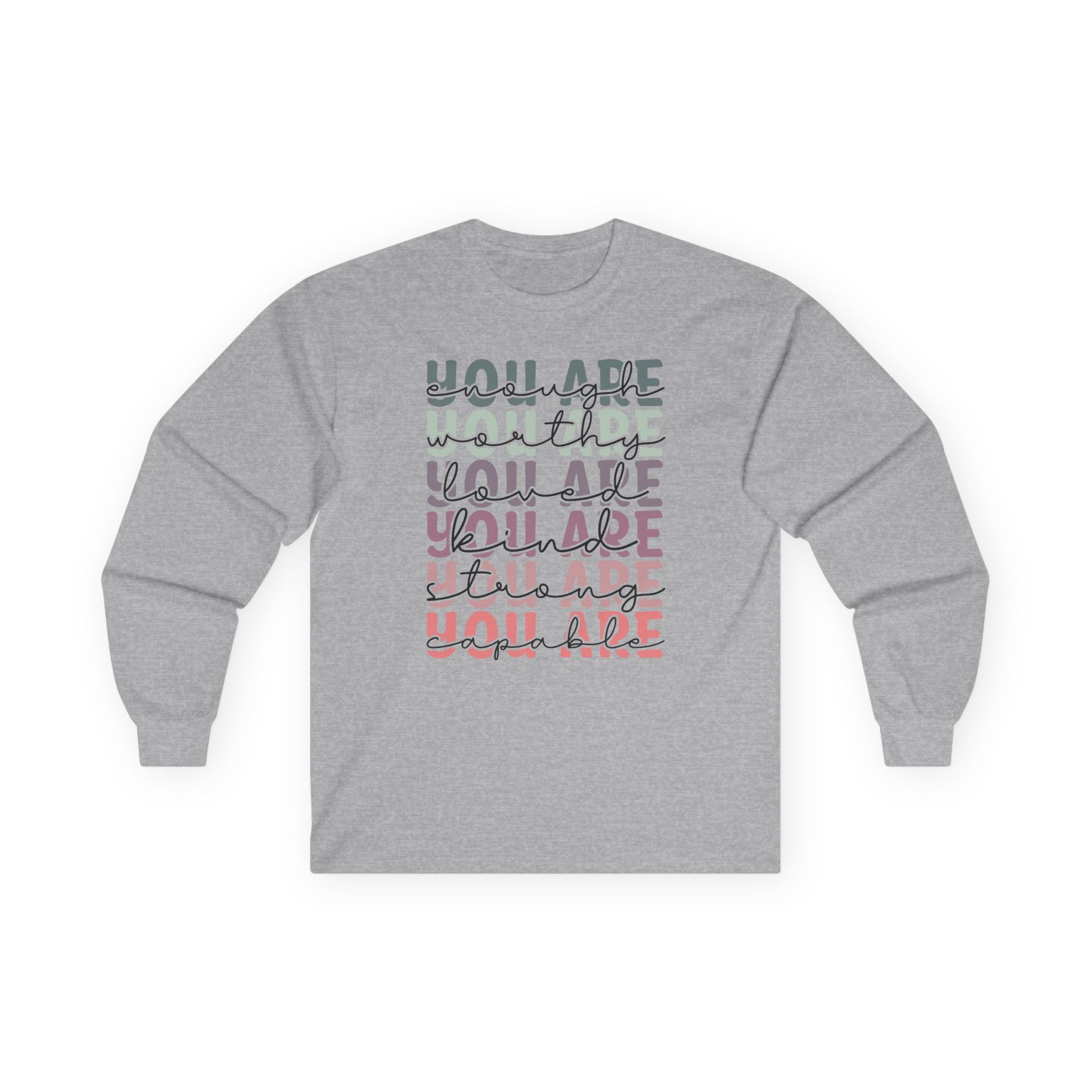 Positive Vibes Unisex Long Sleeve Tee, Mental Health Shirt, Trending Christmas Gift, Inspirational Clothing, Holiday Apparel