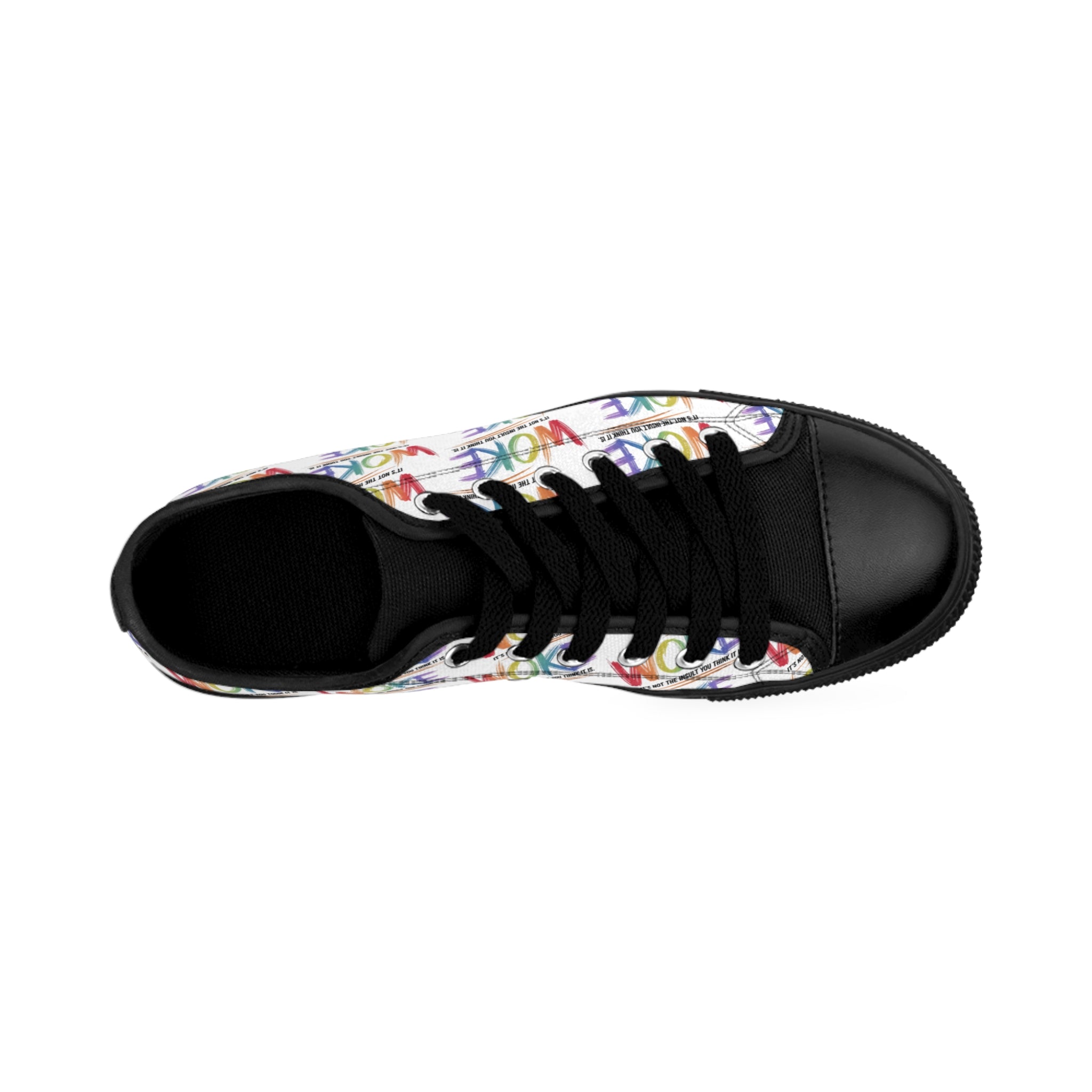 Anti Trump Colorful WOKE Women's Sneakers | Trendy Casual Footwear, Artistic Sneakers, Unique Gift for Her, Everyday Style, Statement Shoes