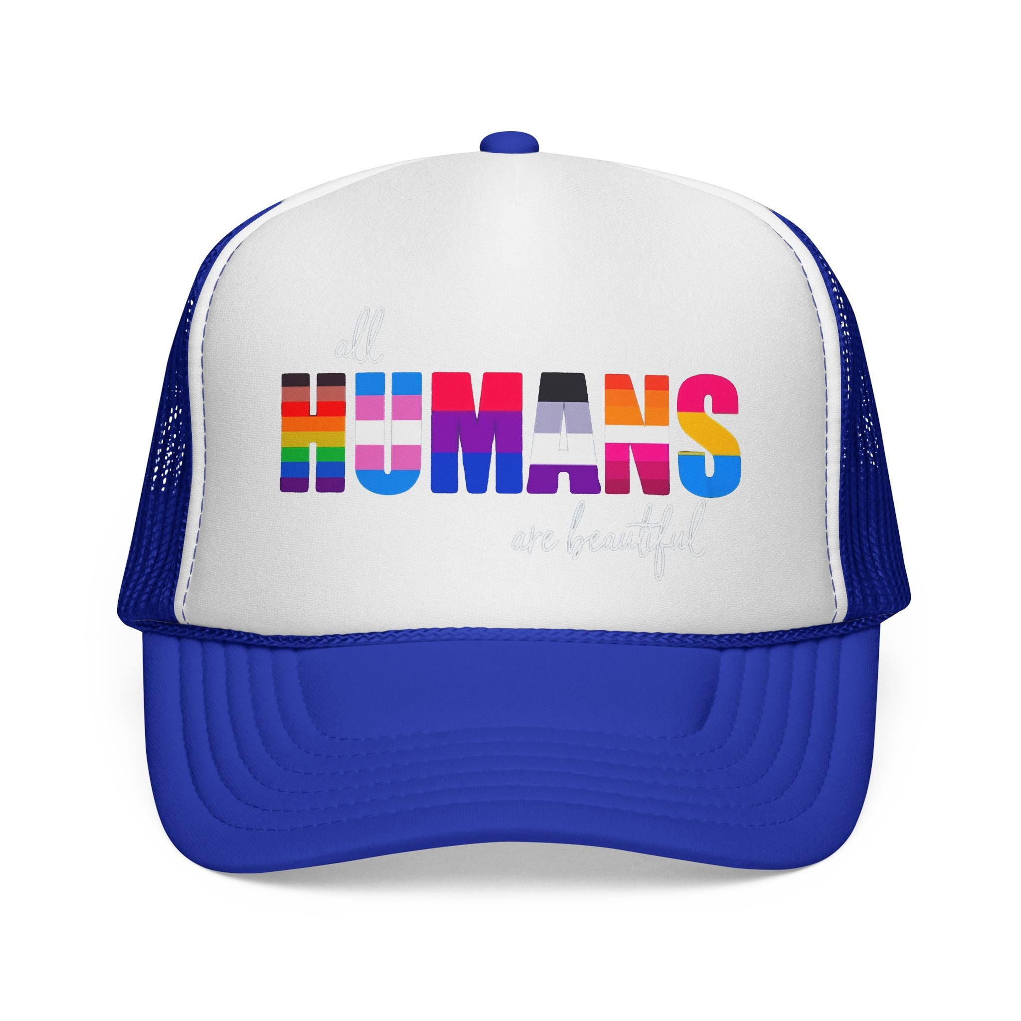 Trucker Hat Anti Trump - Equality Inclusion LGBTQ+ Humans are Beautiful Anti Trump, Pride Hat Pride Gift Pride Accessory Political Statement Hat,