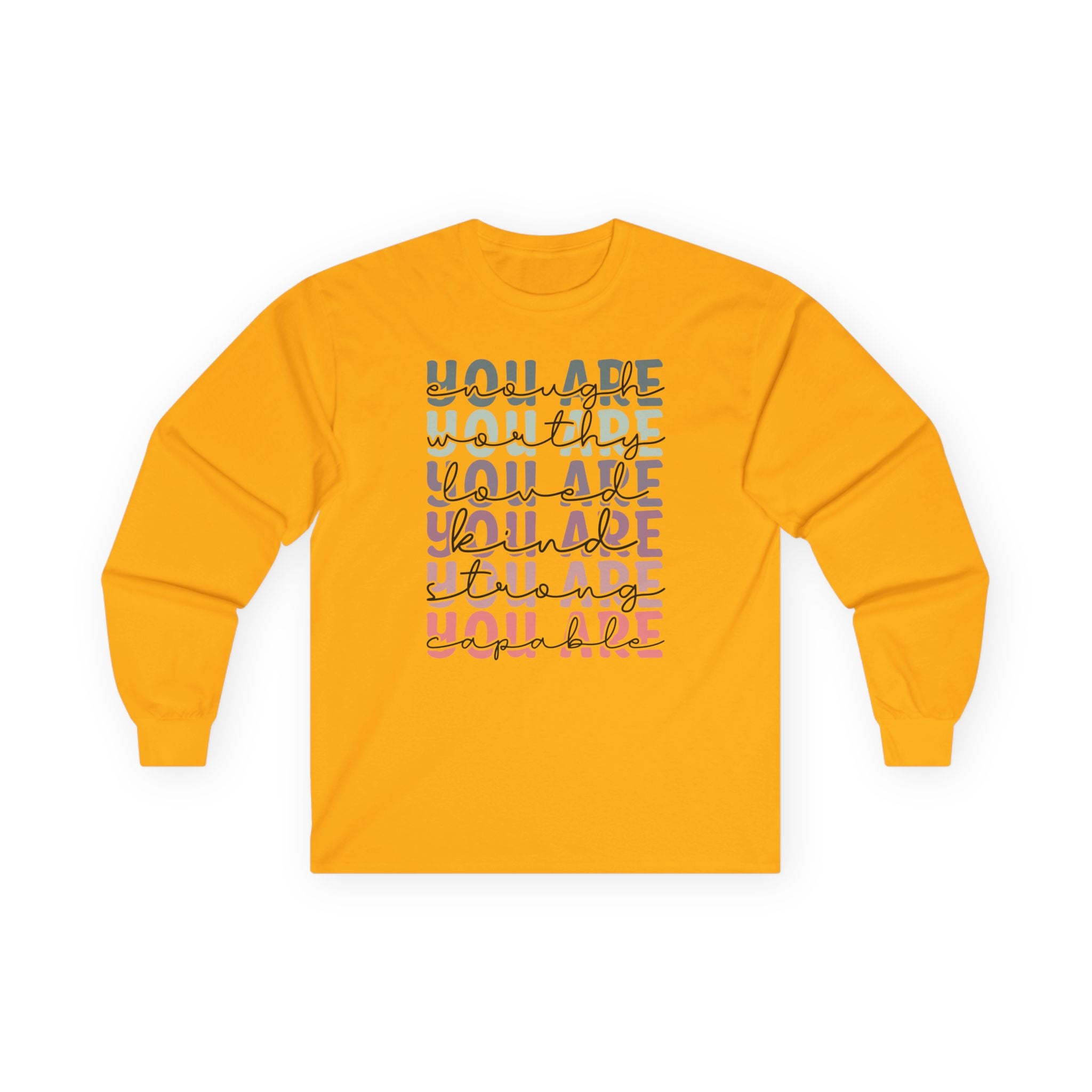 Positive Vibes Unisex Long Sleeve Tee, Mental Health Shirt, Trending Christmas Gift, Inspirational Clothing, Holiday Apparel