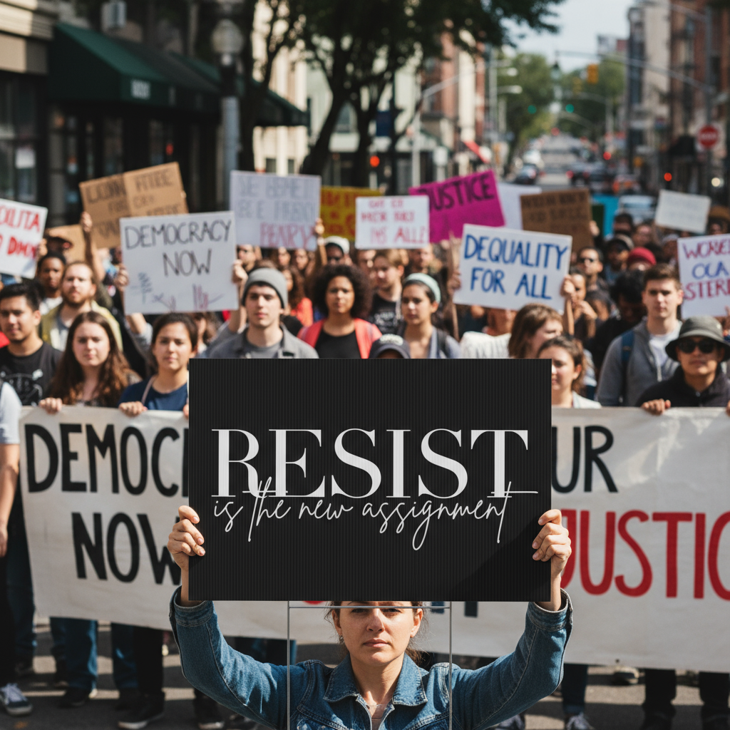 Resistance Plastic Yard Sign, Anti Trump Protest Sign, Human Rights Activists Banner, Political Activism Poster, Outdoor Protest Art Decor,