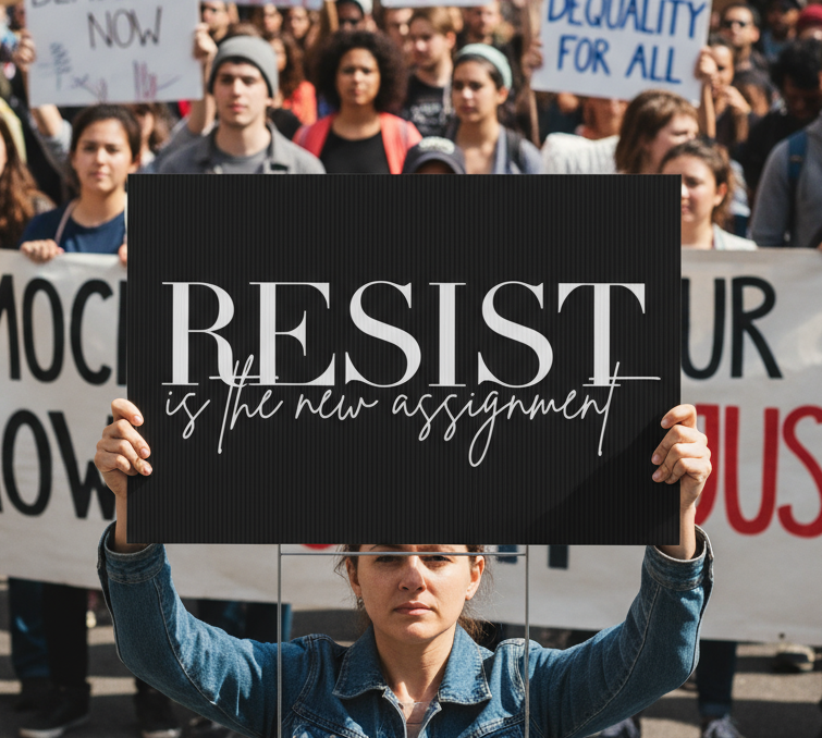 Resistance Plastic Yard Sign, Anti Trump Protest Sign, Human Rights Activists Banner, Political Activism Poster, Outdoor Protest Art Decor,