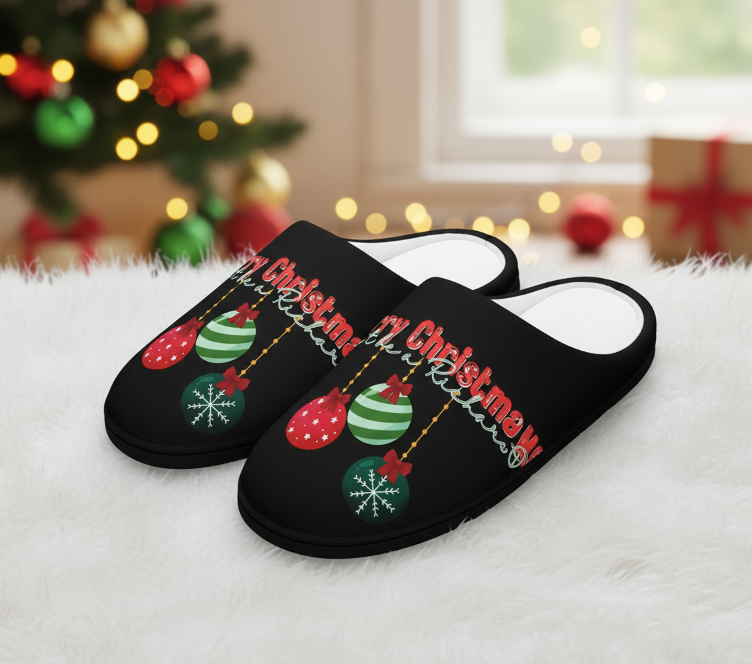 Slippers, Funny Christmas Indoor Footwear, Women's House Shoes, Cheerful Don't be a Richard Design, Holiday Gift