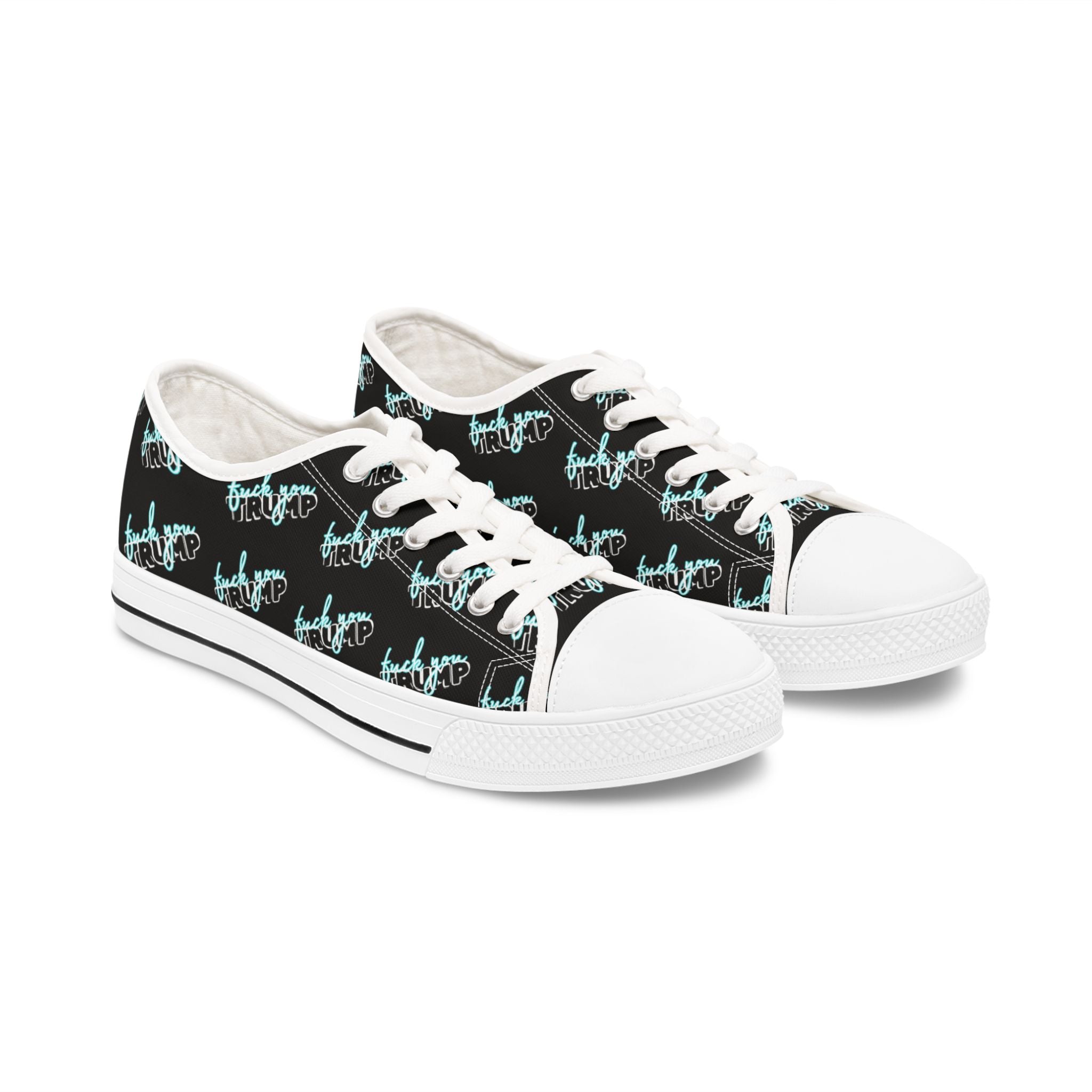 Fuck Trump Chucks Liberal Fashion Shoes, Political Quotes Low Top Sneakers, Democrat Gift, Liberal Rights Activists Shoes, Women's Sneaker, Funny FDT Footwear