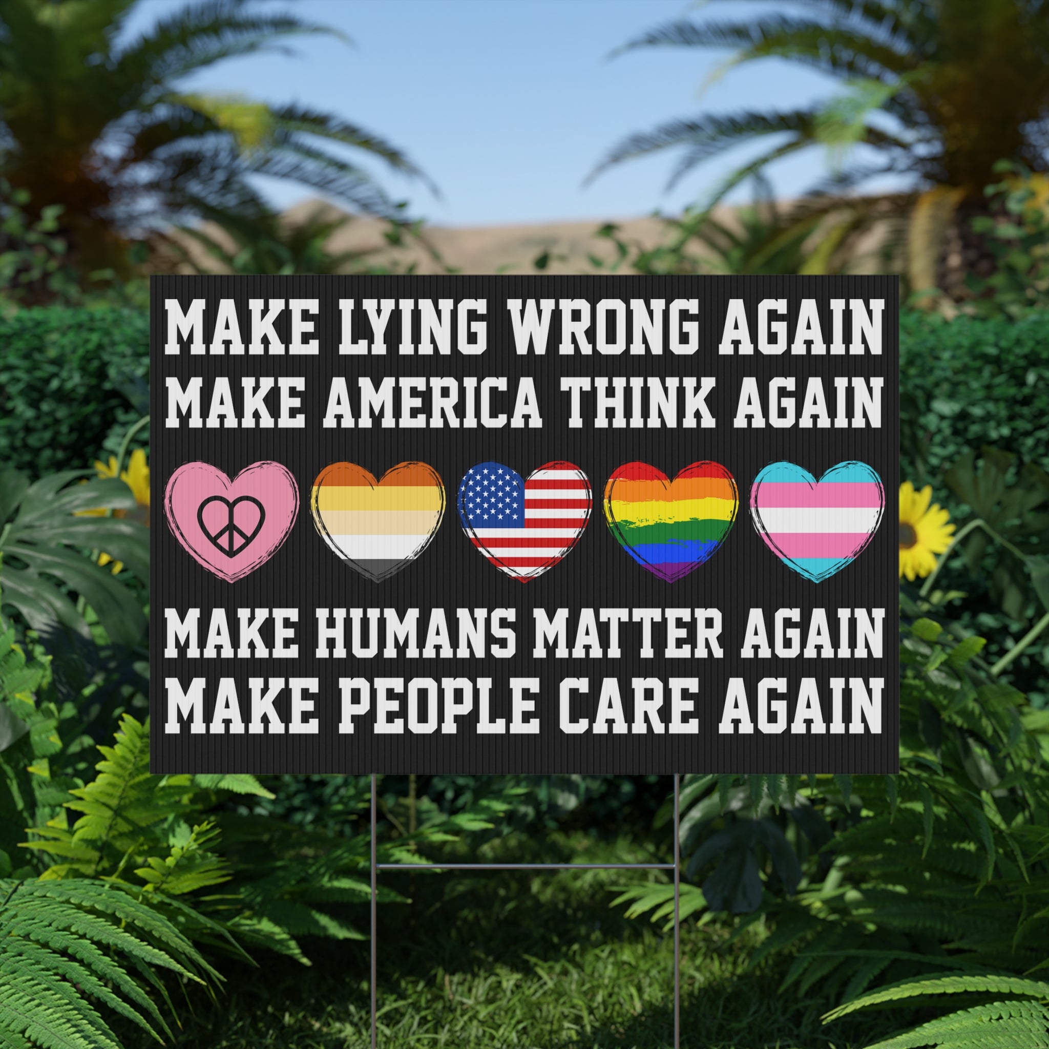 Political Protest Yard Sign, Anti Trump, Resist Movement, Equality, Human Rights Activists, Activist Stake Placard, Protest Banner,