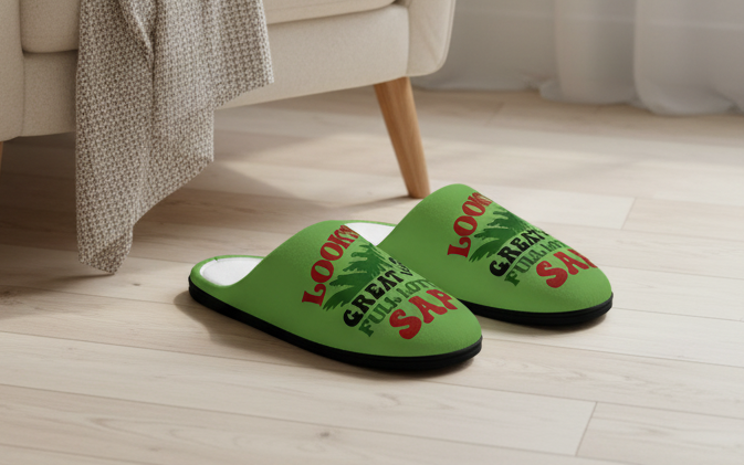 Slippers, Funny Christmas Vacation Movie Quotes, Women's House Shoes, Holiday Gift, Winter Home Footwear, Cozy Xmas Slip-Ons