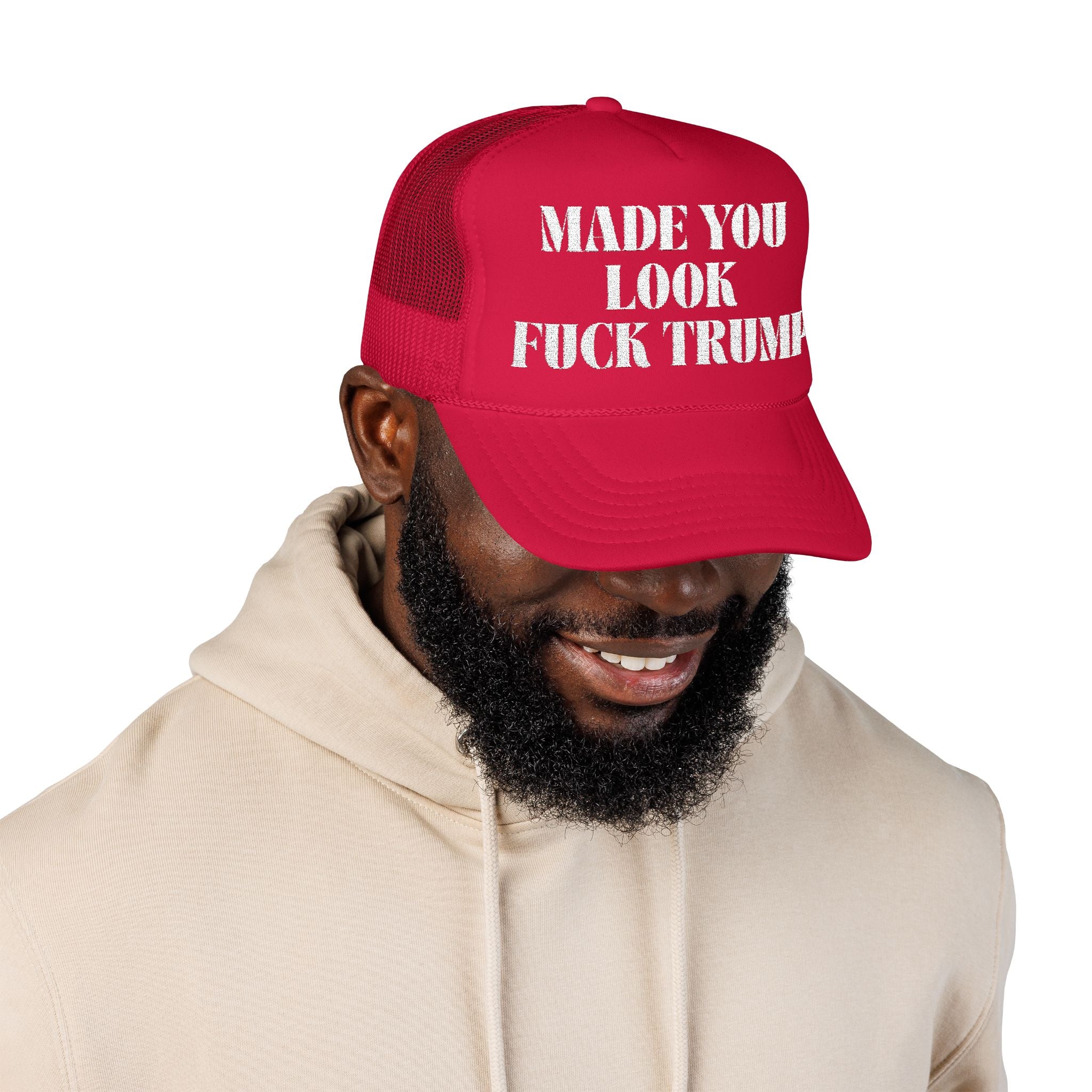 Embroidered Foam Trucker Hat, Anti Trump Political Humor, Liberal Democrat, Mocking MAGA, Political Satire Cap, Funny Political Gift,