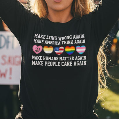 Equality Inclusion Long Sleeve Tee, Anti Trump Shirt, Human Rights Activist Top, Unisex Graphic Tee, Political Protest Apparel