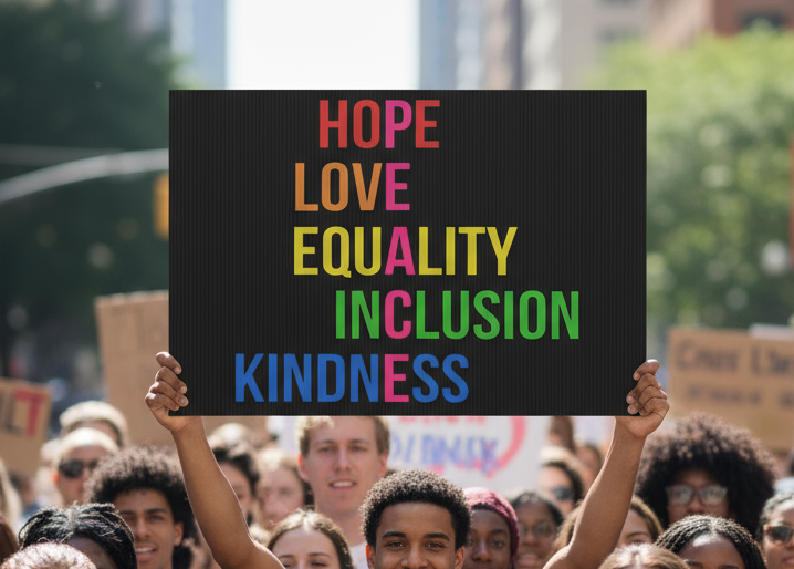 Plastic Yard Sign, Hope Love Equality Kindness Inclusion, Anti Trump, Rights Activists, Protest Sign, Political Yard Decor, Social Justice,