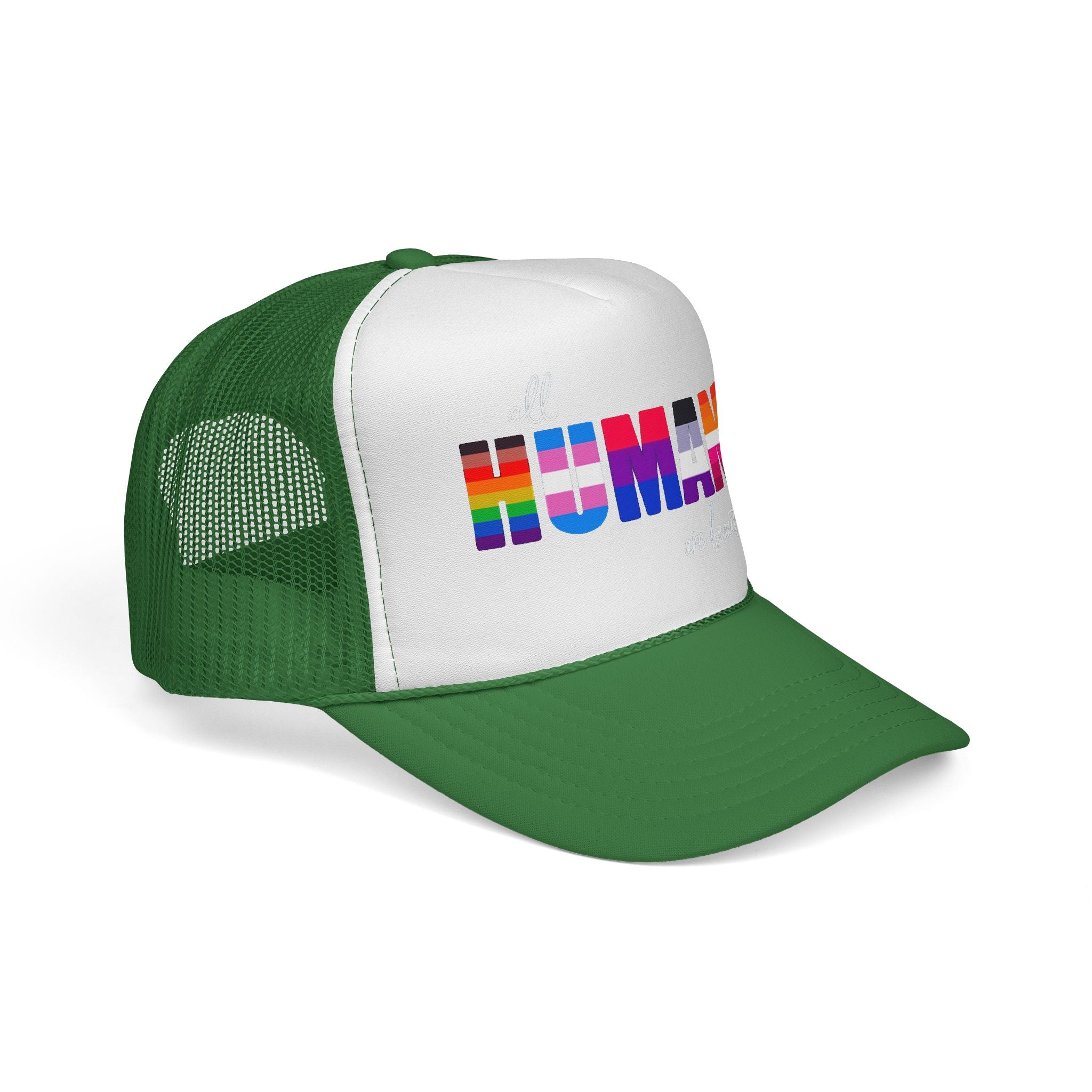 Trucker Hat Anti Trump - Equality Inclusion LGBTQ+ Humans are Beautiful Anti Trump, Pride Hat Pride Gift Pride Accessory Political Statement Hat,