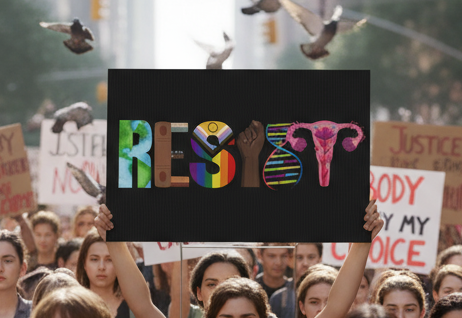 Political Rights Activist Plastic Yard Sign, Anti Trump Resist Protest Rally Protester Decoration, Liberal Democrat Home Lawn Outdoor