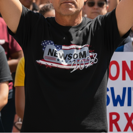 Political Activist Unisex T-Shirt, Gavin Newsom for President 2028, Anti Trump, Protest Tee, Political Clothing No Kings Protest, Save Democracy