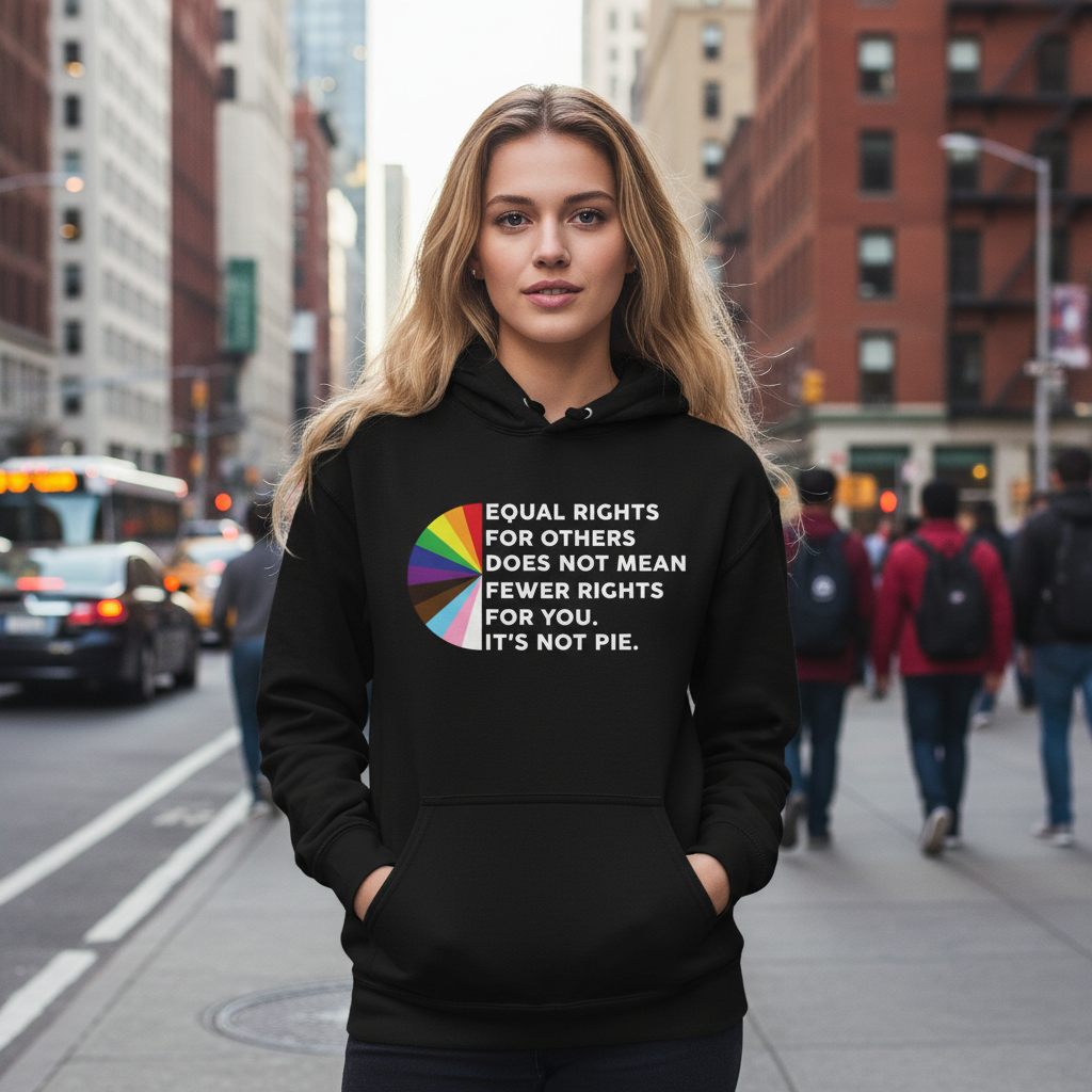 Rainbow Equality Unisex Hoodie - Equal Rights Protest Sweatshirt