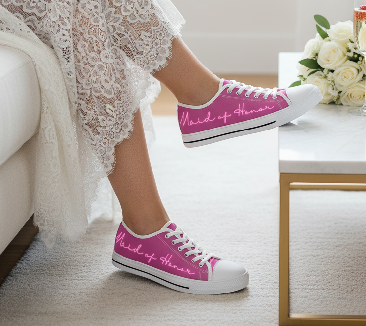 Bridal Party Low Tops, Maid of Honor Sneakers, Bachelorette Party Shoes, Women's Wedding Party Gift, Maid of Honor Gifts, Custom Bridal