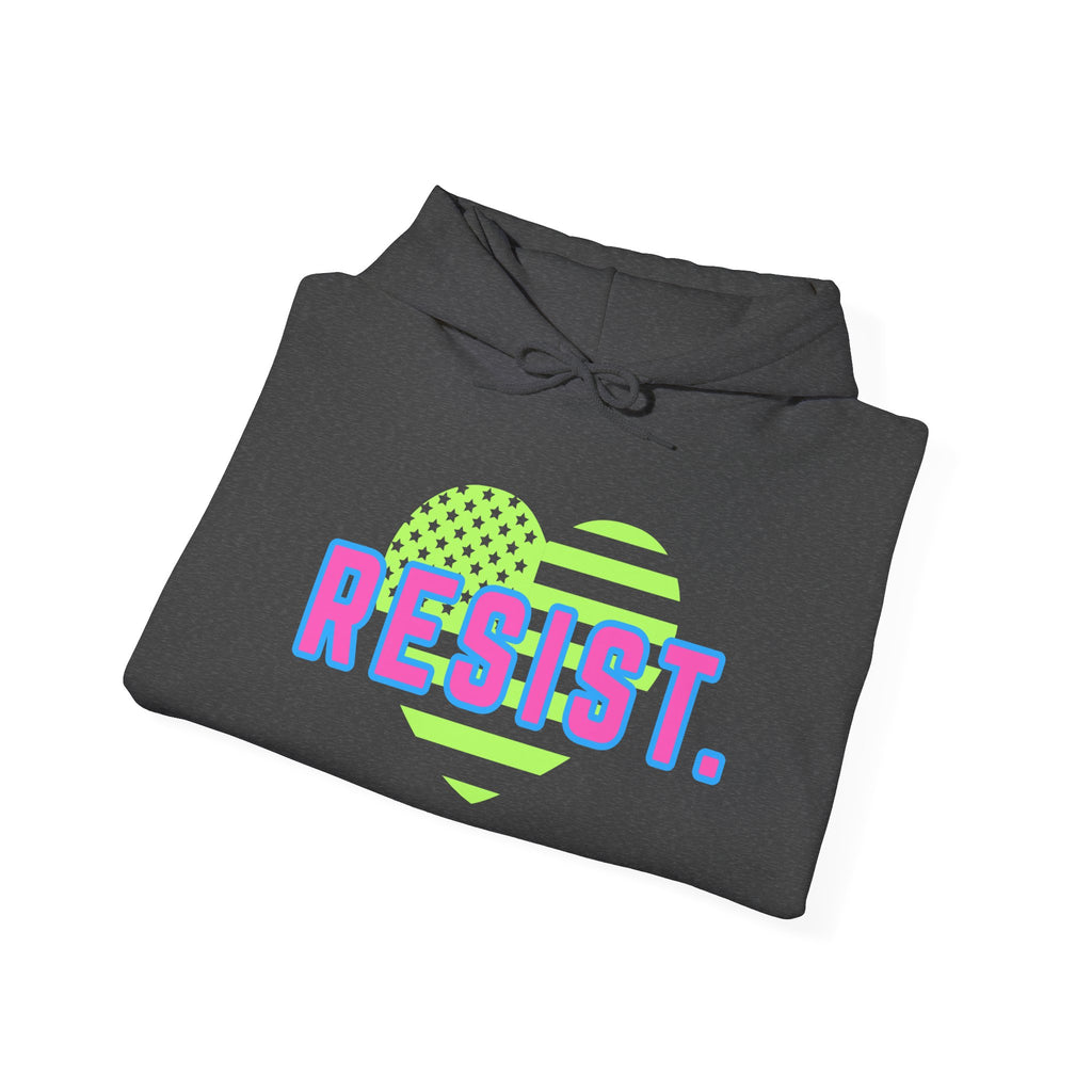 Hooded Sweatshirt - Anti Trump Resist Neon Retro Style Bright Colors Rights Activist