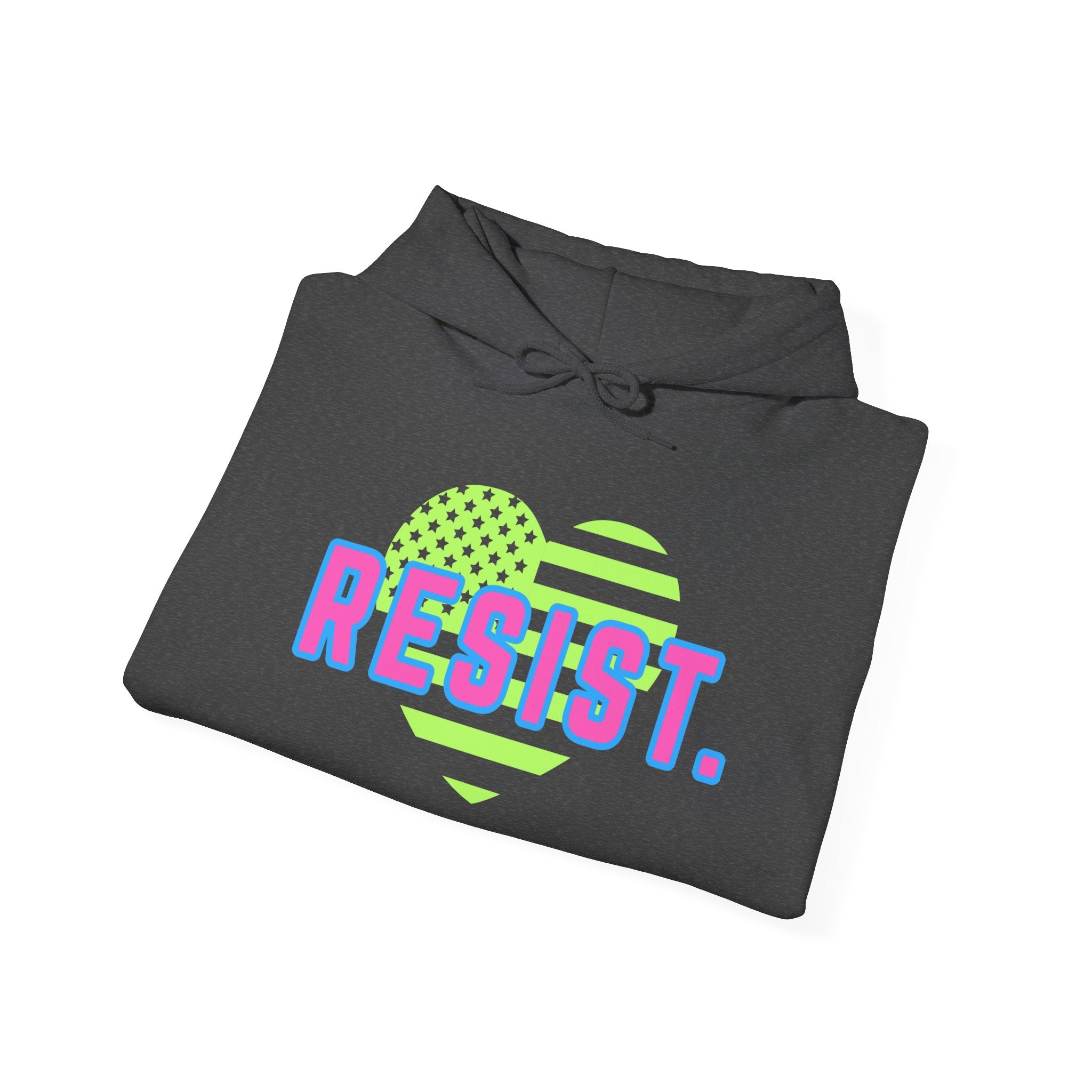 Hooded Sweatshirt - Anti Trump Resist Neon Retro Style Bright Colors Rights Activist