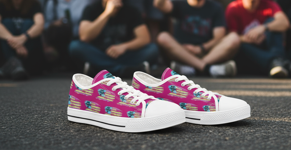 Resist Anti Trump FDT Sneakers Flag Pink Shoes