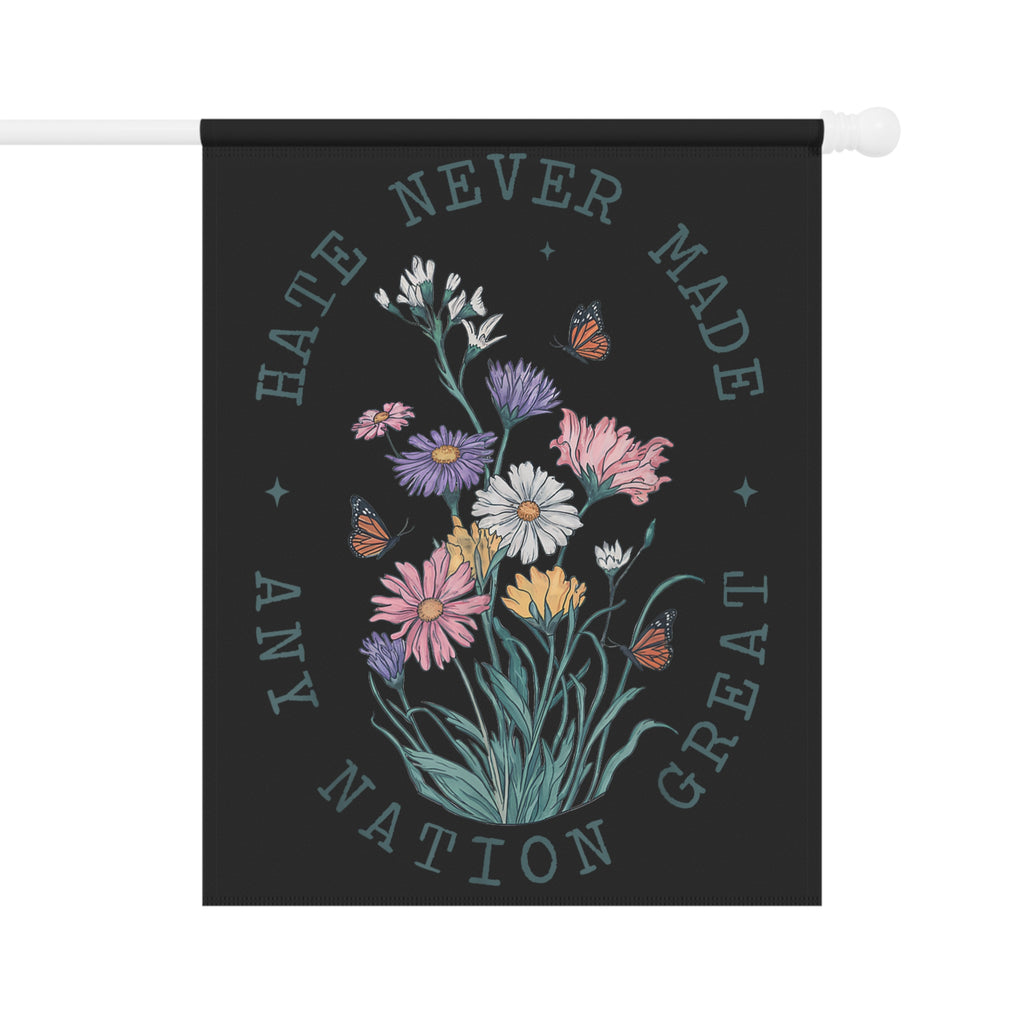 Flag, Political Protest Banner, Protest Sign, Garden Decor, House Decoration, Anti Trump Wildflower Design