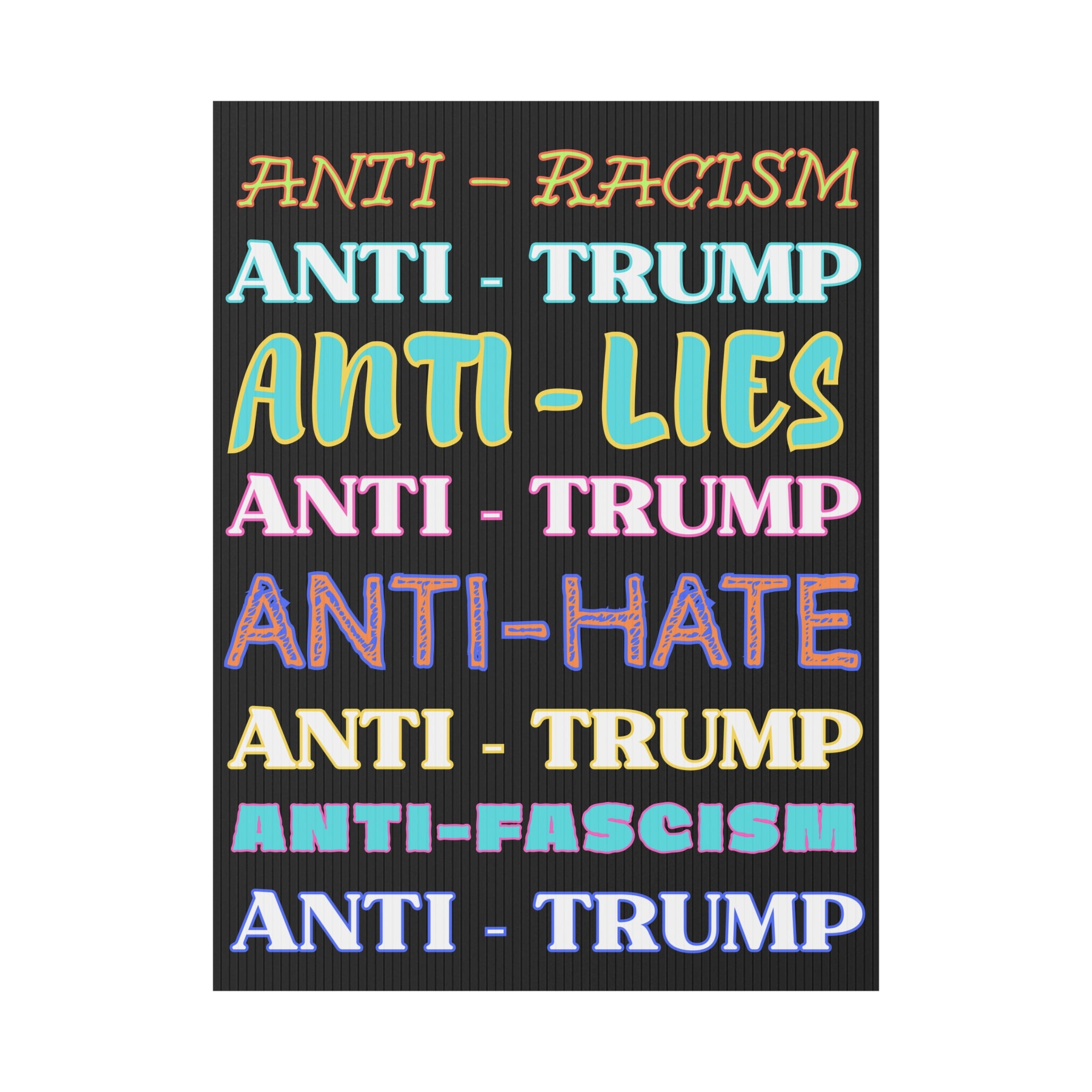 FDT Plastic Yard Sign, Anti Trump Political Activists Protest Equality Inclusion Human Rights, Activism Protesters Movement Poster Home Decor,