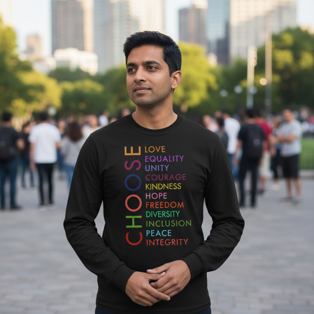 Equality Activist T-Shirt, Kindness Tee, Human Rights Long Sleeve Shirt, Unisex Cotton Top, Anti Trump Apparel Save Democracy Protest Equality Inclusion Human Rights Shirt