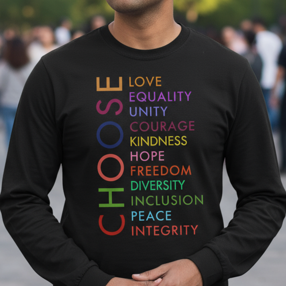 Equality Activist T-Shirt, Kindness Tee, Human Rights Long Sleeve Shirt, Unisex Cotton Top, Anti Trump Apparel Save Democracy Protest Equality Inclusion Human Rights Shirt