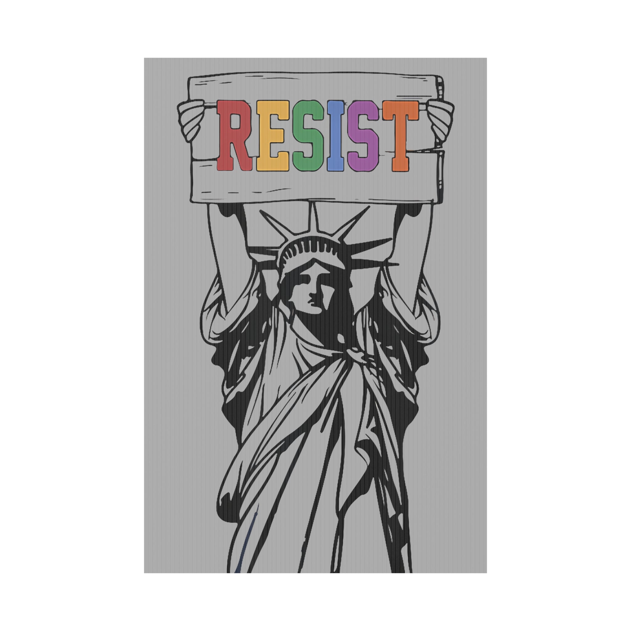 Yard Sign - Resist Anti Trump Political Rights Activists, Protest Sign Save Democracy
