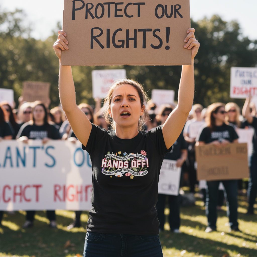 FDT Human Rights Protest Unisex Softstyle T-Shirt, Anti Trump Political Rights Activists Tee, Save our benefits Tee, Activist Shirt