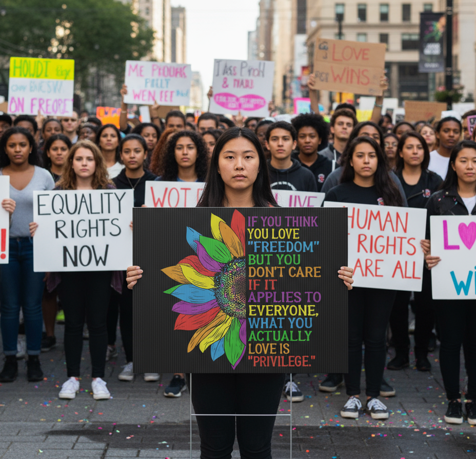 Plastic Yard Sign, Rights Activists Protest For Freedom Against Trump, Political Protest Decor, Activist Gift, Demonstration Sign, Civil