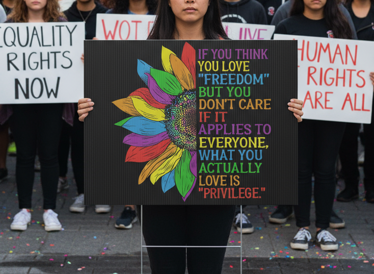 Plastic Yard Sign, Rights Activists Protest For Freedom Against Trump, Political Protest Decor, Activist Gift, Demonstration Sign, Civil